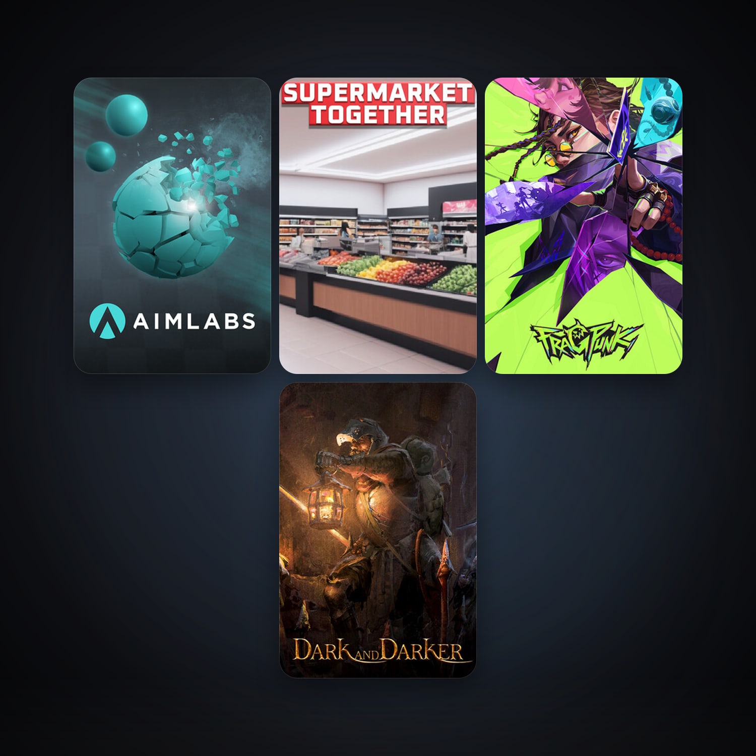 Aimlabs + Dark and Darker, 11 games, clean — HabibiAccounts