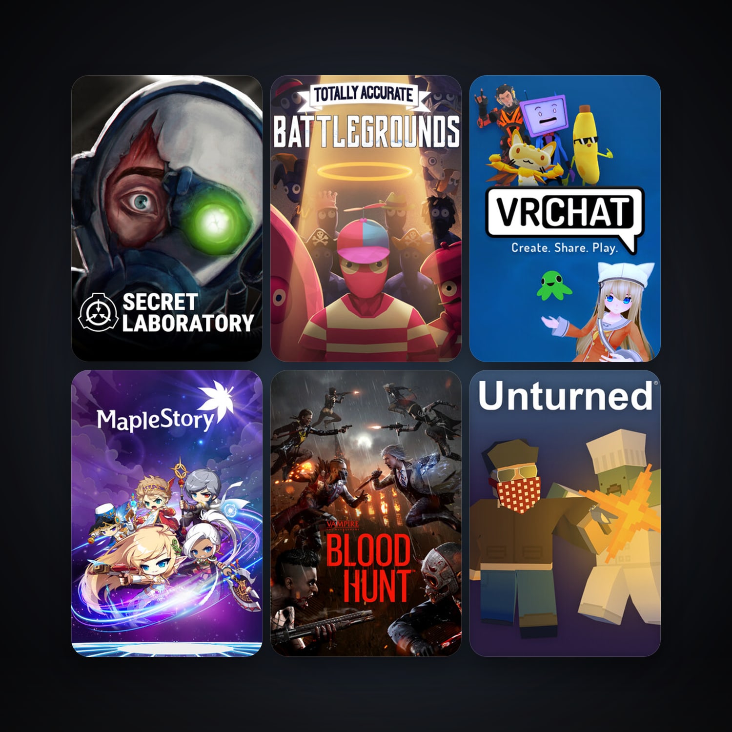 MapleStory + Unturned, 12 games, clean — HabibiAccounts