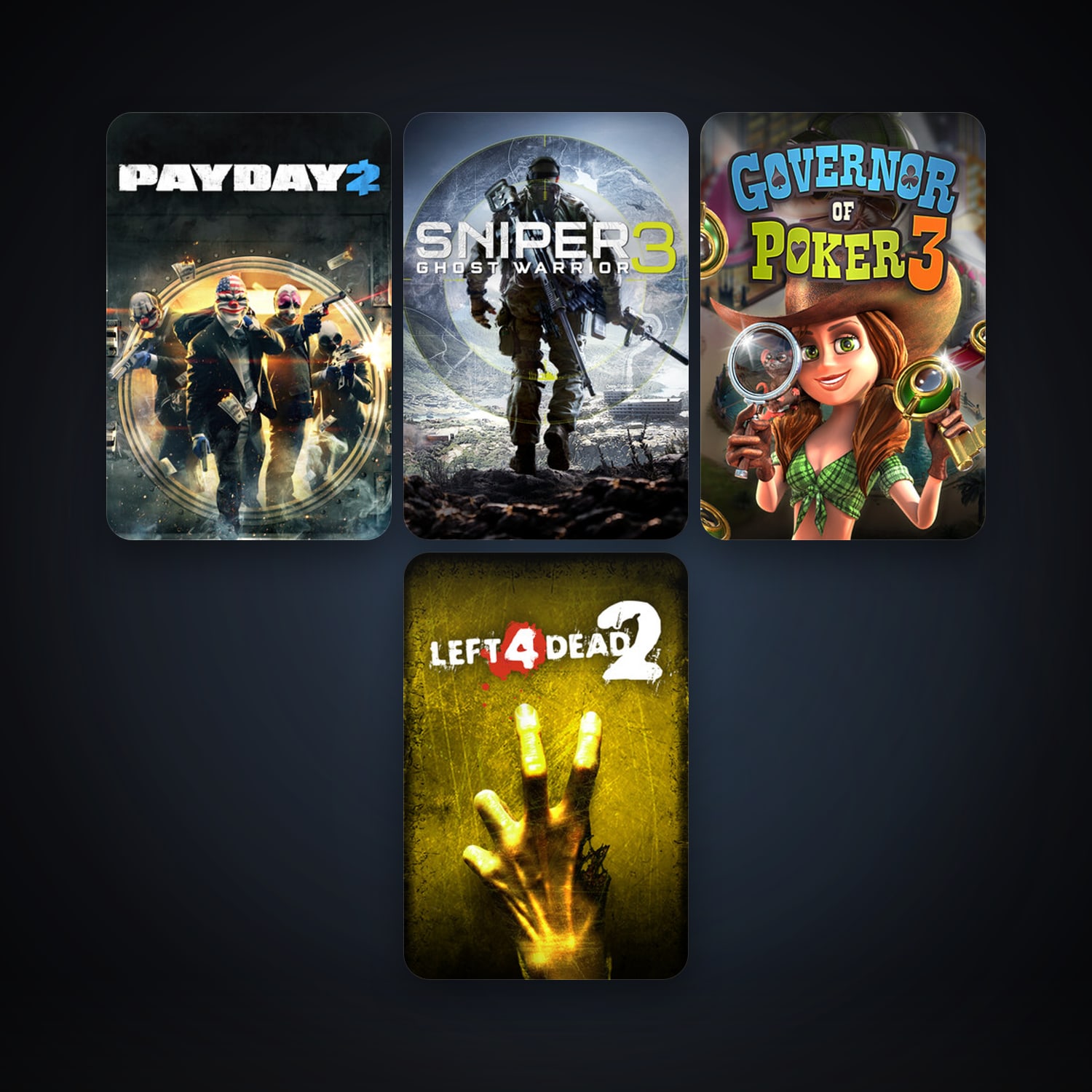 Left 4 Dead 2 + PAYDAY 2, 5 games, clean — HabibiAccounts