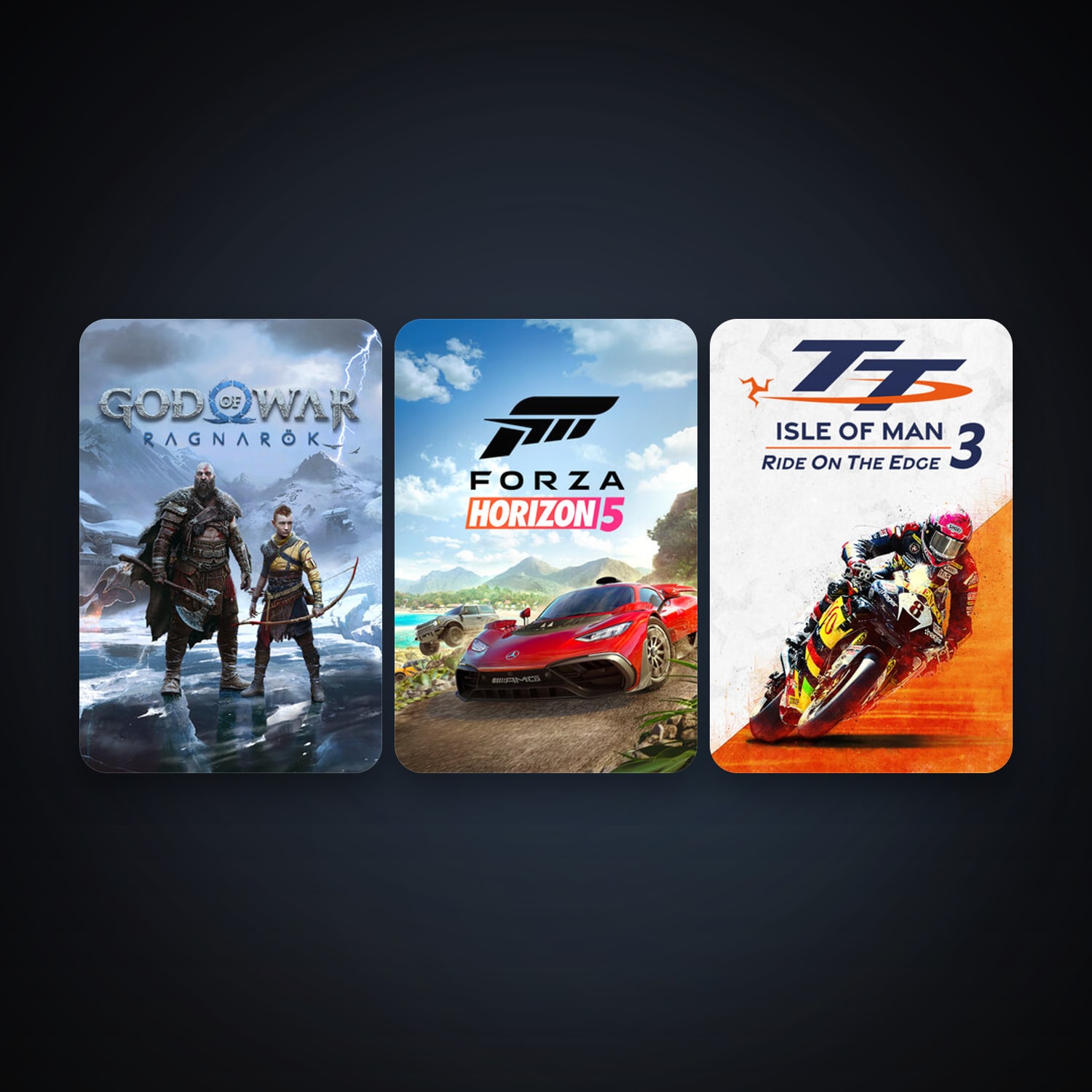 Forza Horizon 5 + TT Isle Of Man: Ride on the Edge 3, 3 games, clean — HabibiAccounts