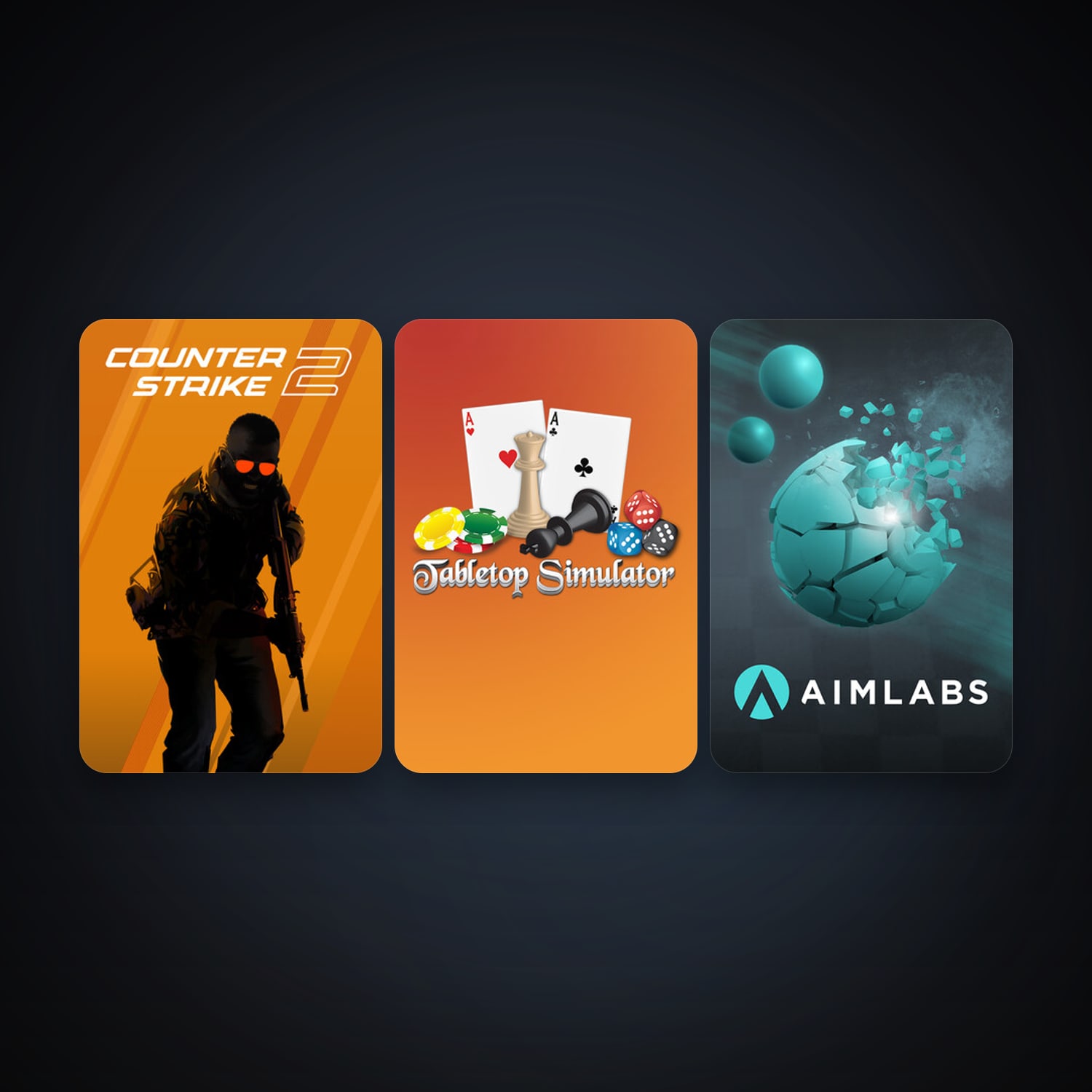 CS2 Prime + Tabletop Simulator, 3 games, clean — HabibiAccounts