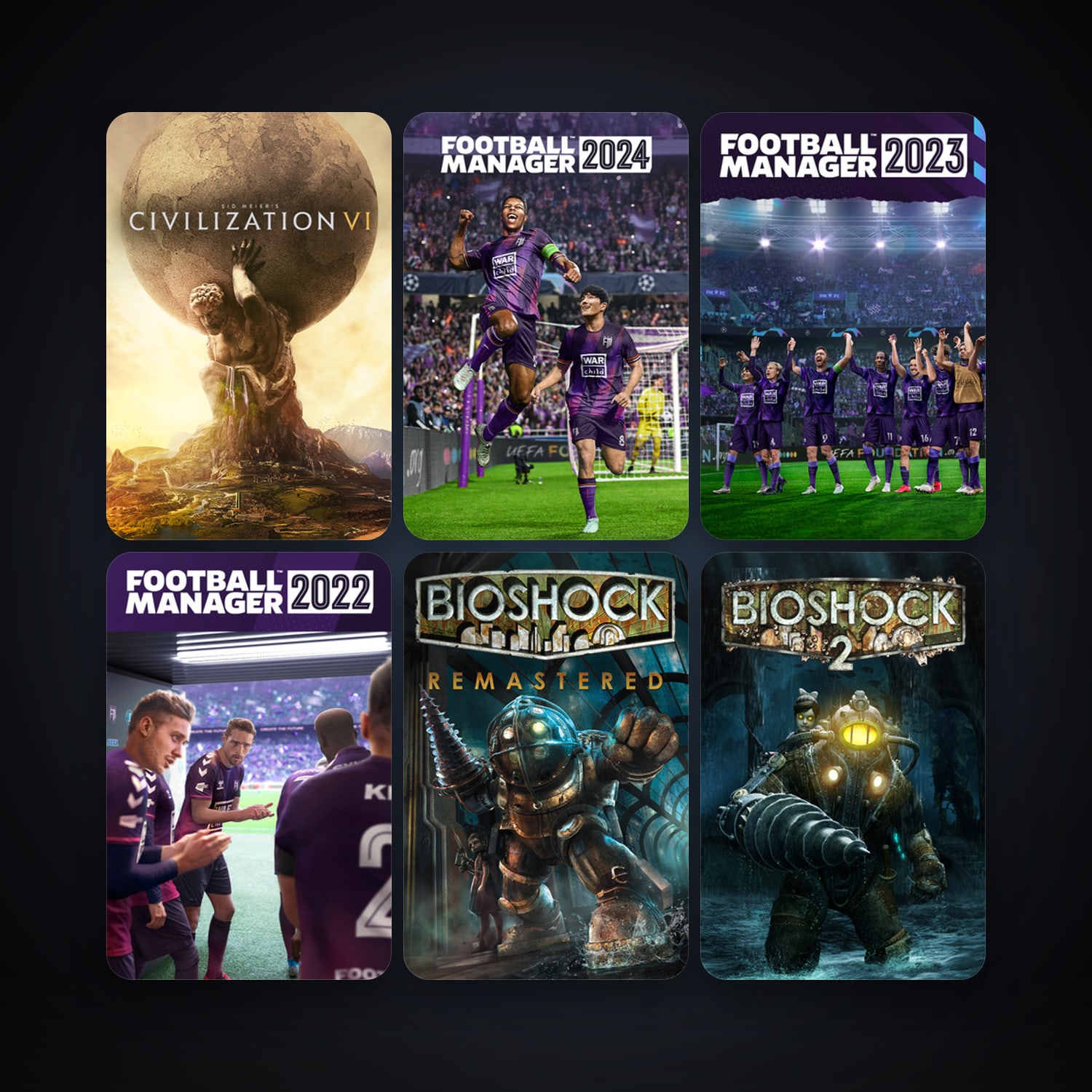 BioShock 2 + BioShock Infinite, 10 games, clean — HabibiAccounts