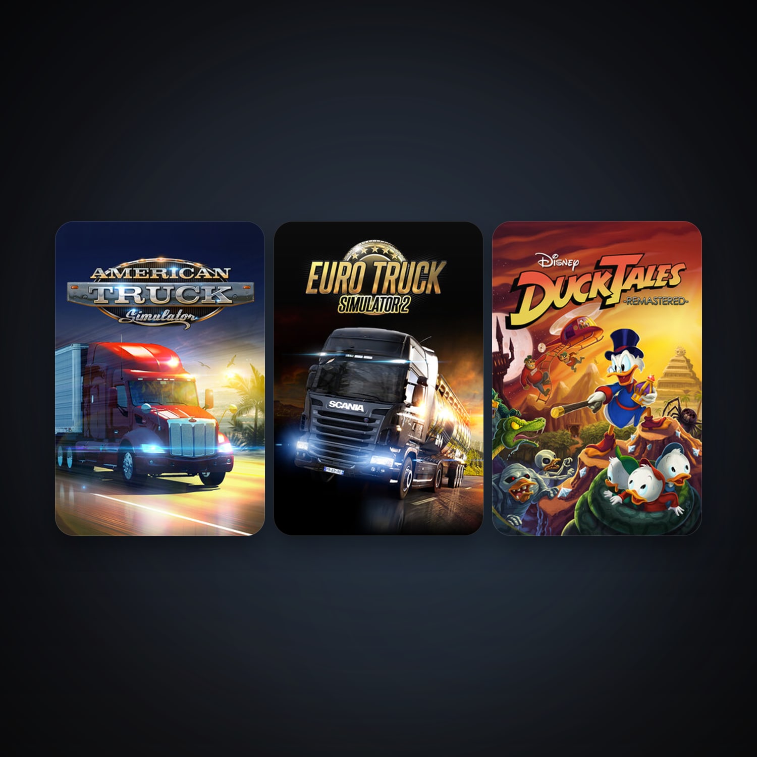 Euro Truck Simulator 2 + DuckTales: Remastered, 5 games, clean — HabibiAccounts