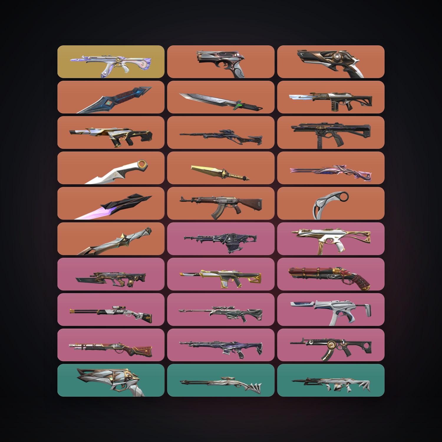 NA Silver 1 locker — 7 knives, 61 skins, lvl 57 — HabibiAccounts