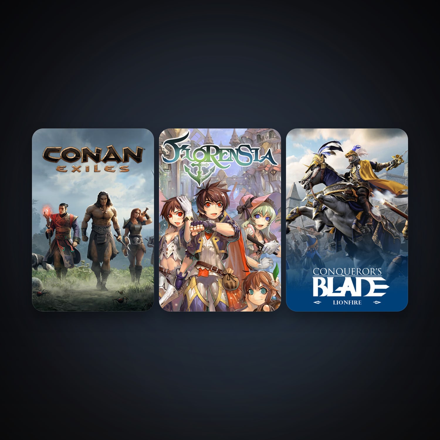 Florensia + Conan Exiles, 5 games, clean — HabibiAccounts