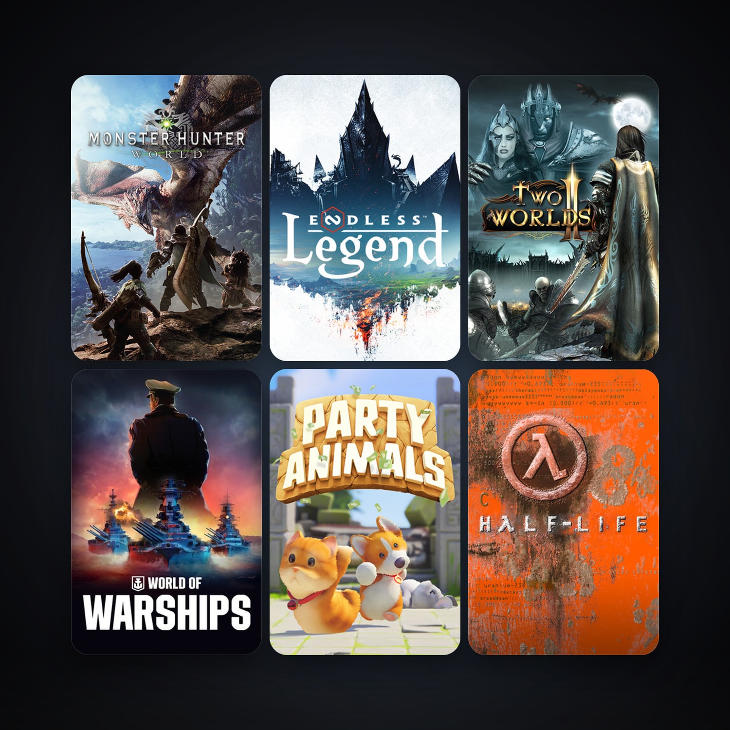 Half-Life + Two Worlds II HD, 98 games, clean — HabibiAccounts