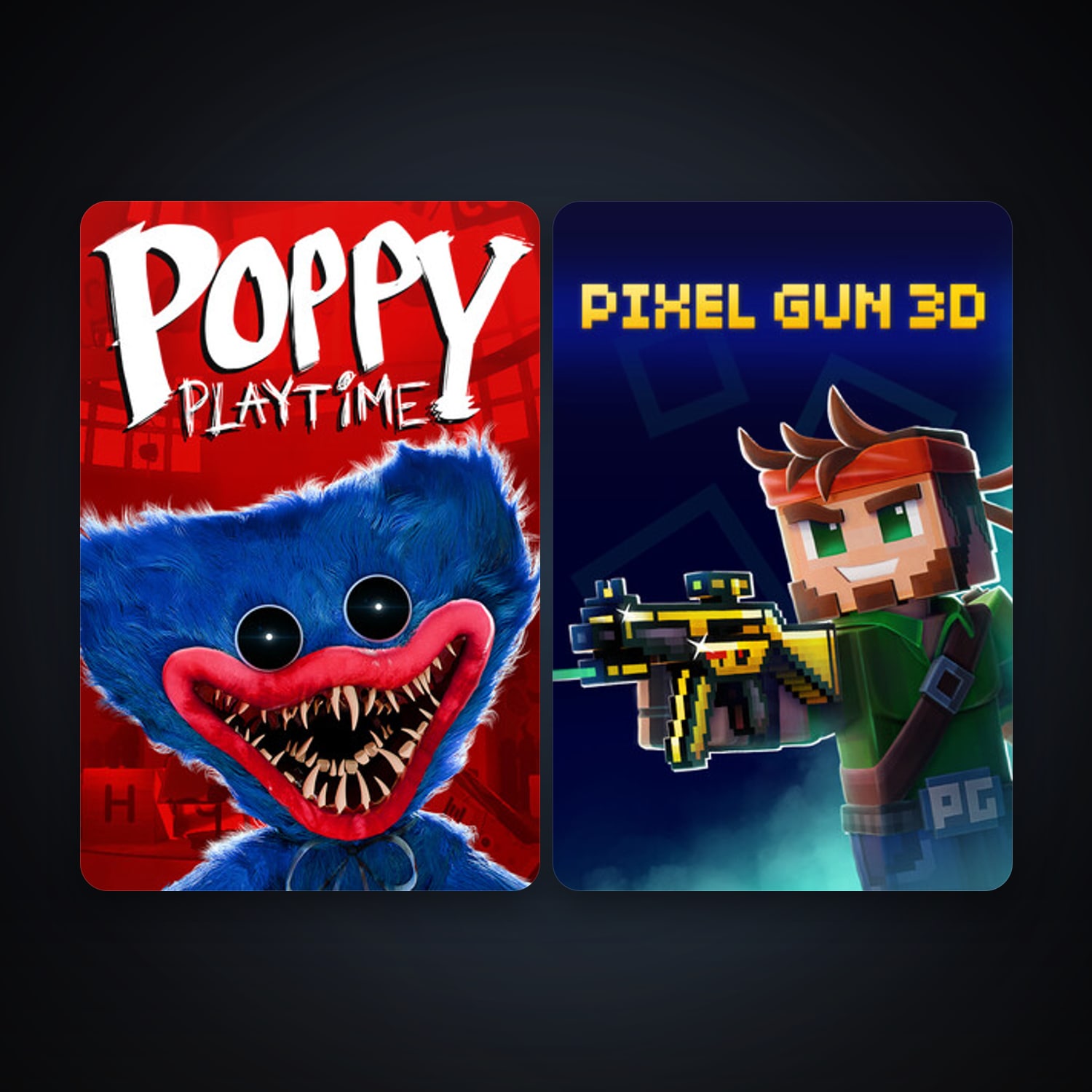 Poppy Playtime + Pixel Gun 3D: PC Edition, 6 games, clean — HabibiAccounts
