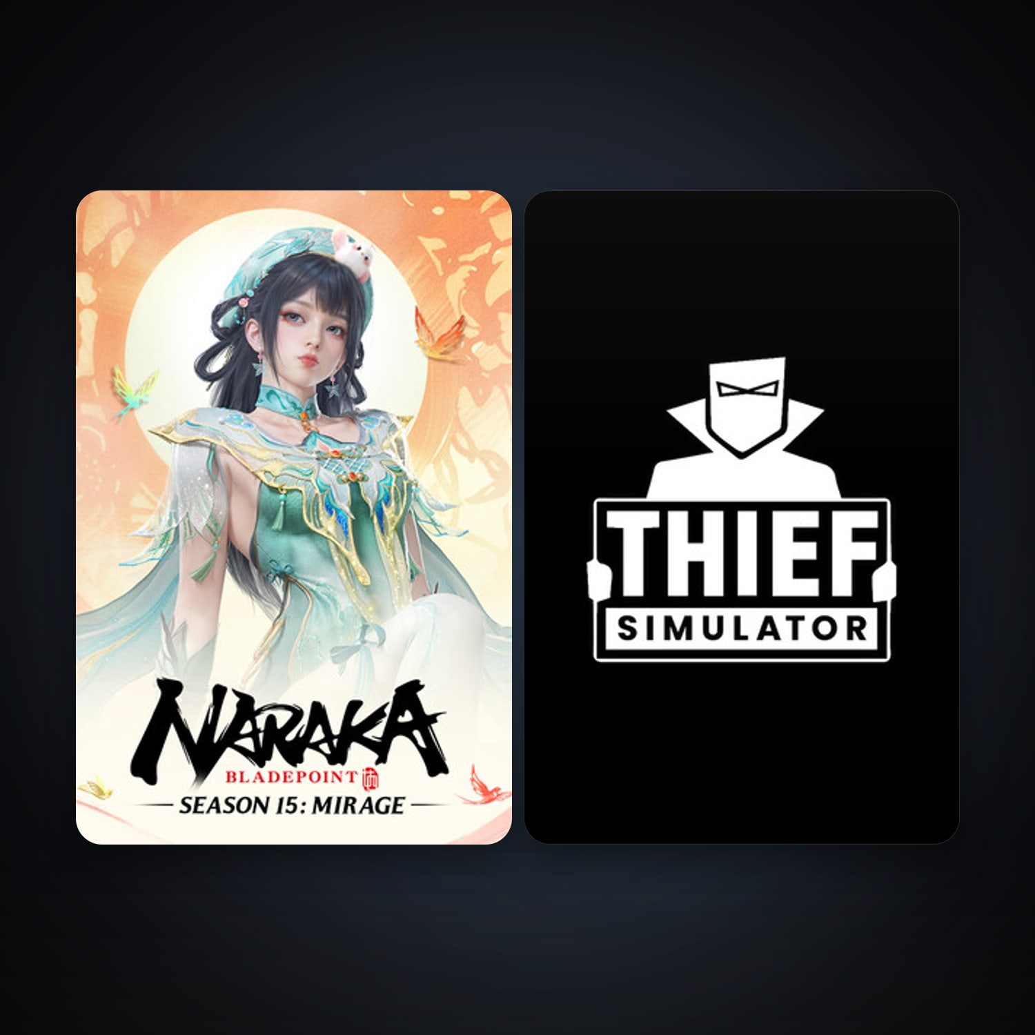 Thief Simulator + NARAKA: BLADEPOINT, 4 games, clean — HabibiAccounts