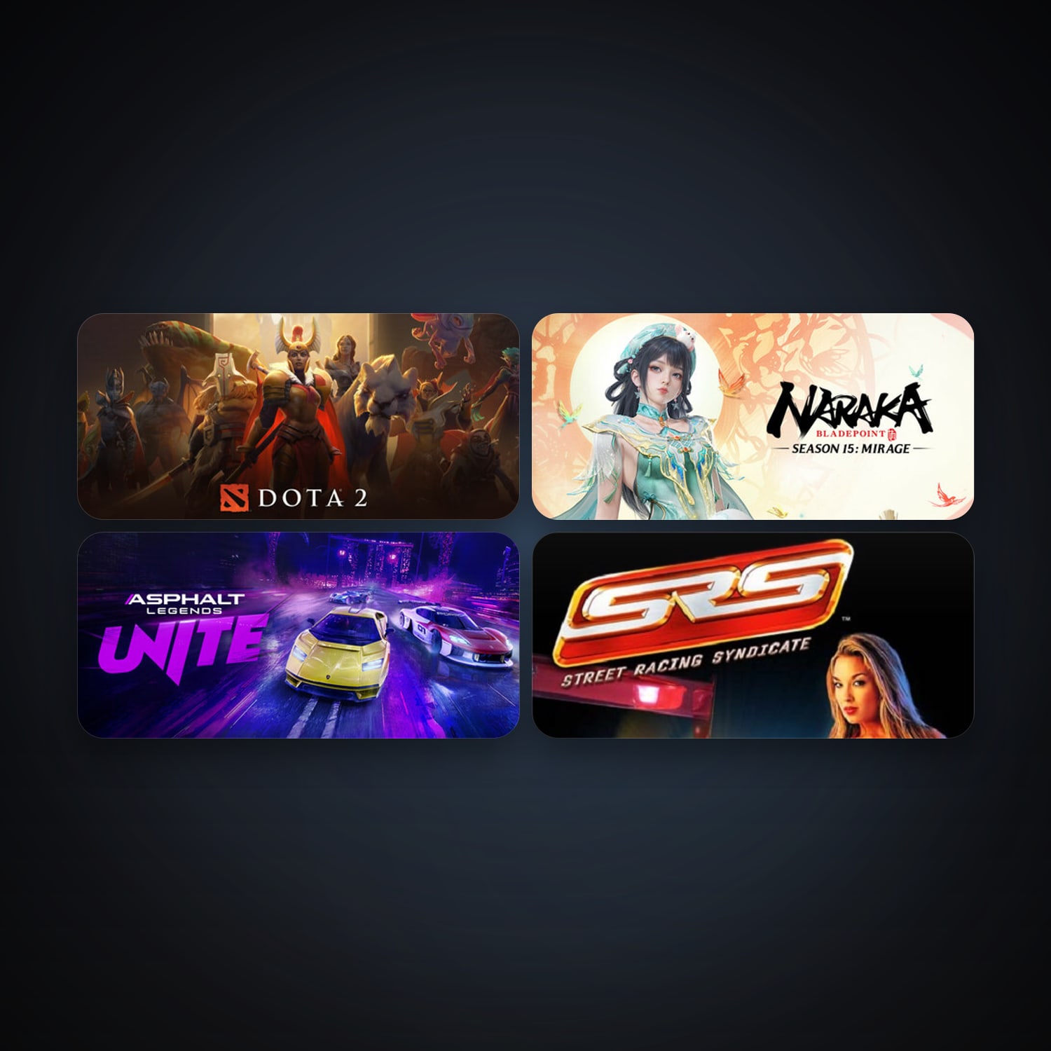 Dota 2 + Street Racing Syndicate, 4 games, clean — HabibiAccounts