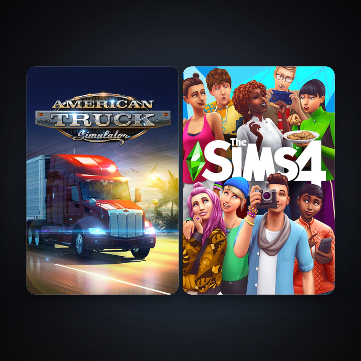 American Truck Simulator + The Sims 4, 3 games, clean — HabibiAccounts