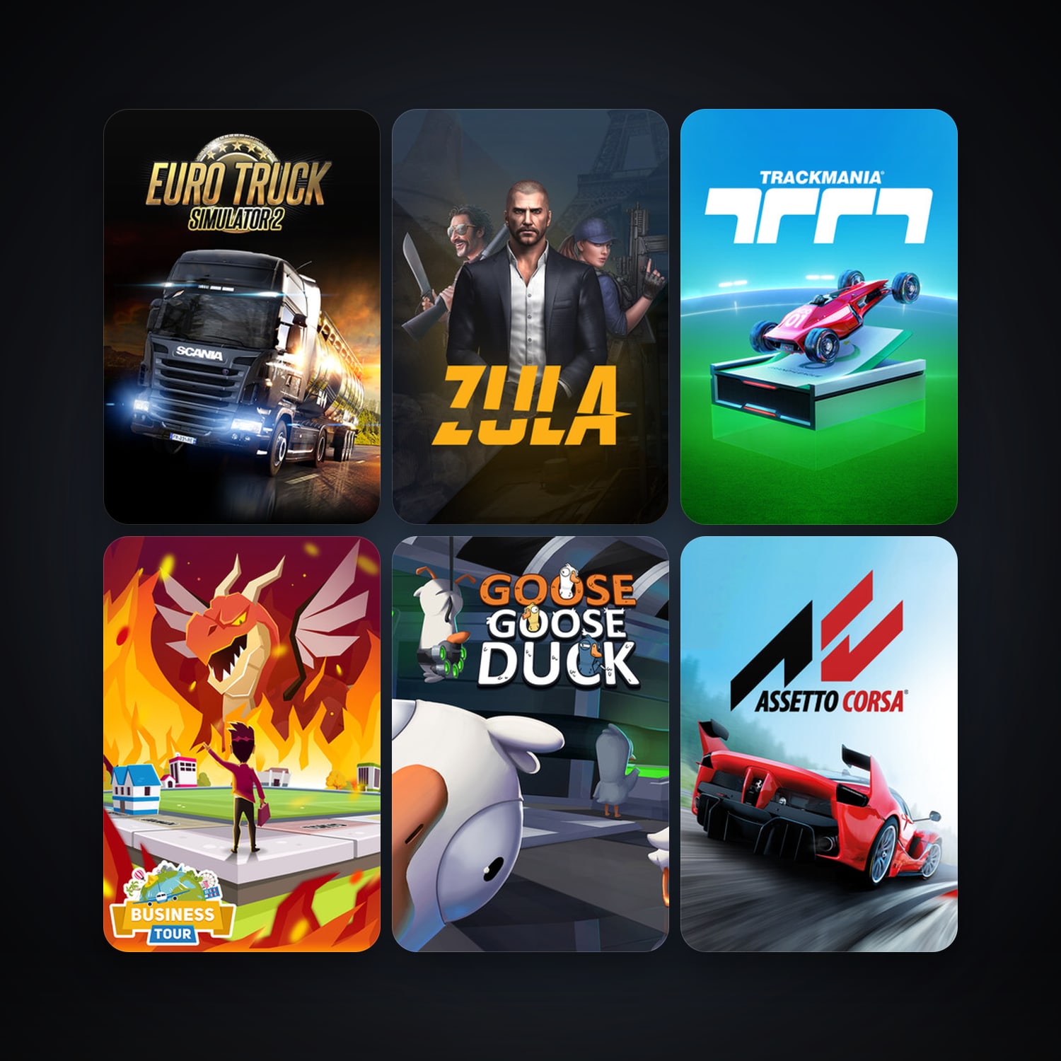 Euro Truck Simulator 2 + Assetto Corsa, 9 games, clean — HabibiAccounts
