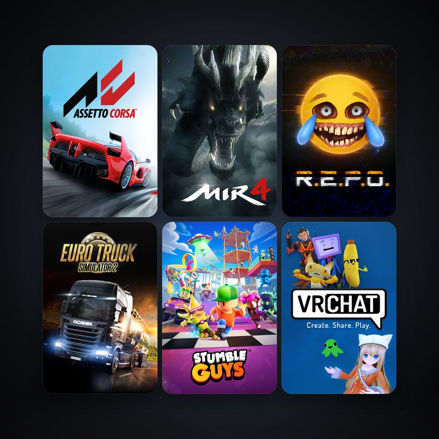 Euro Truck Simulator 2 + Assetto Corsa, 16 games, clean — HabibiAccounts