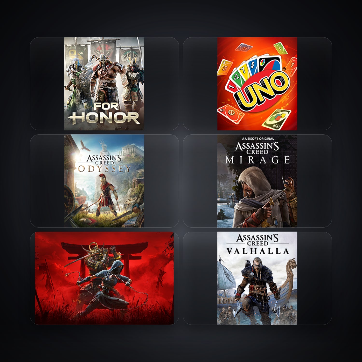 Ubisoft For Honor + UNO — BE — 7 games · 262260245 — HabibiAccounts