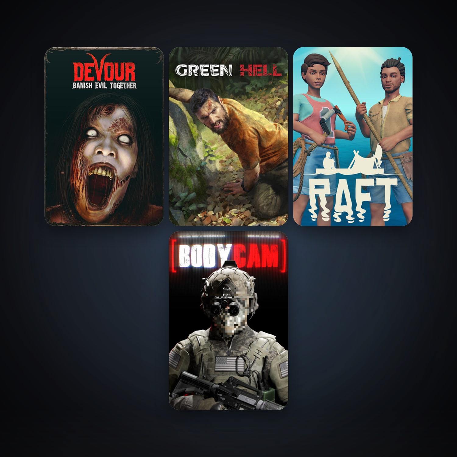 Raft + Green Hell, 9 games, clean — HabibiAccounts