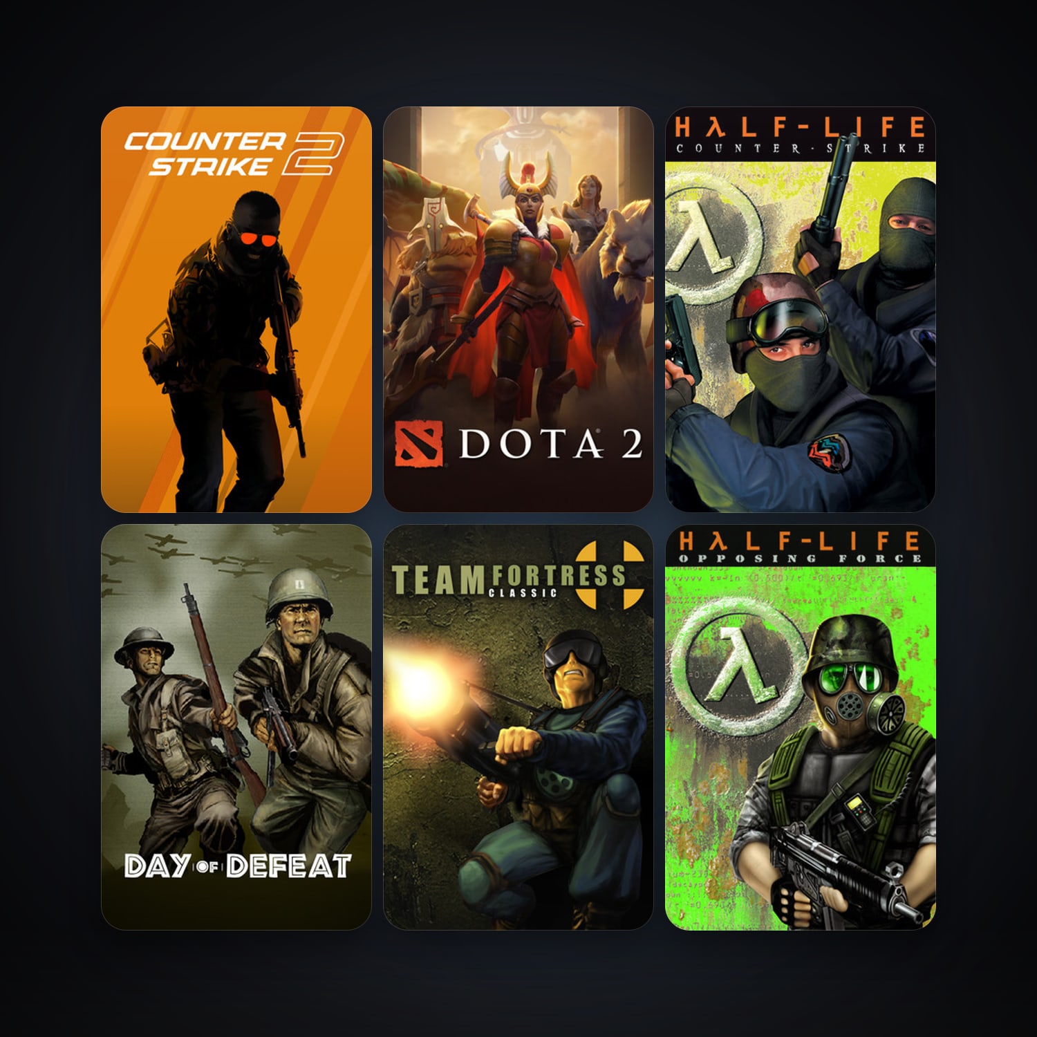 Counter-Strike + Team Fortress Classic, 13 games, Steam 13, clean — HabibiAccounts