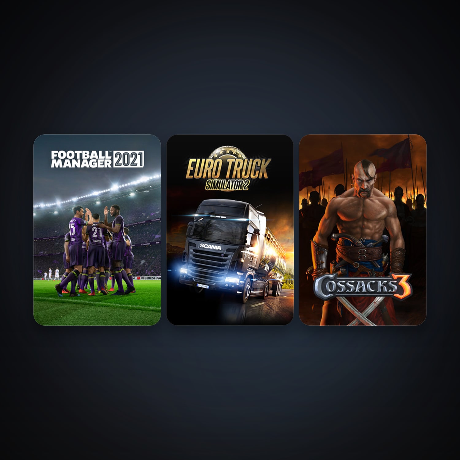 Euro Truck Simulator 2 + Cossacks 3, 5 games, clean — HabibiAccounts