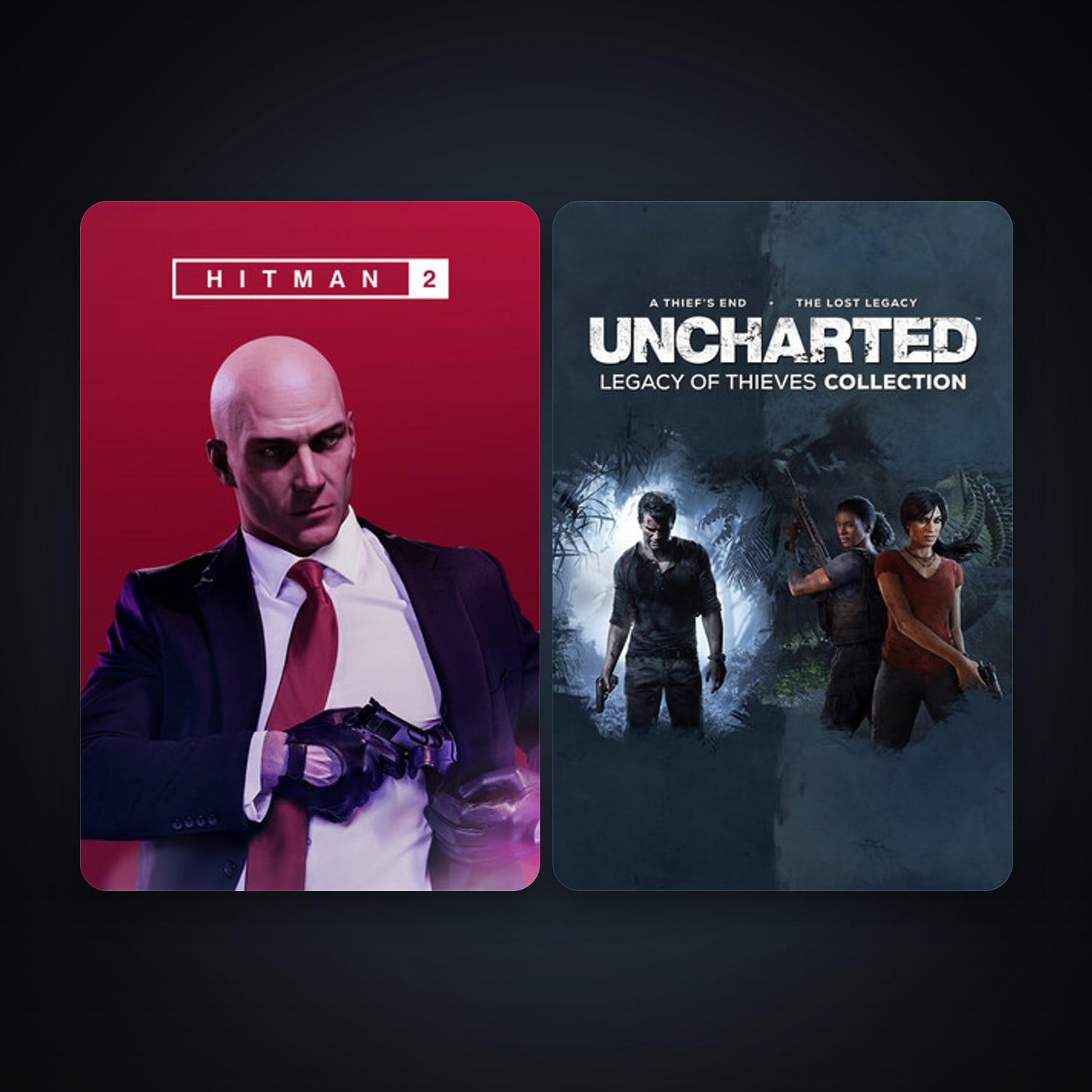 HITMAN 2 + UNCHARTED: Legacy of Thieves Collection, 4 games, clean — HabibiAccounts