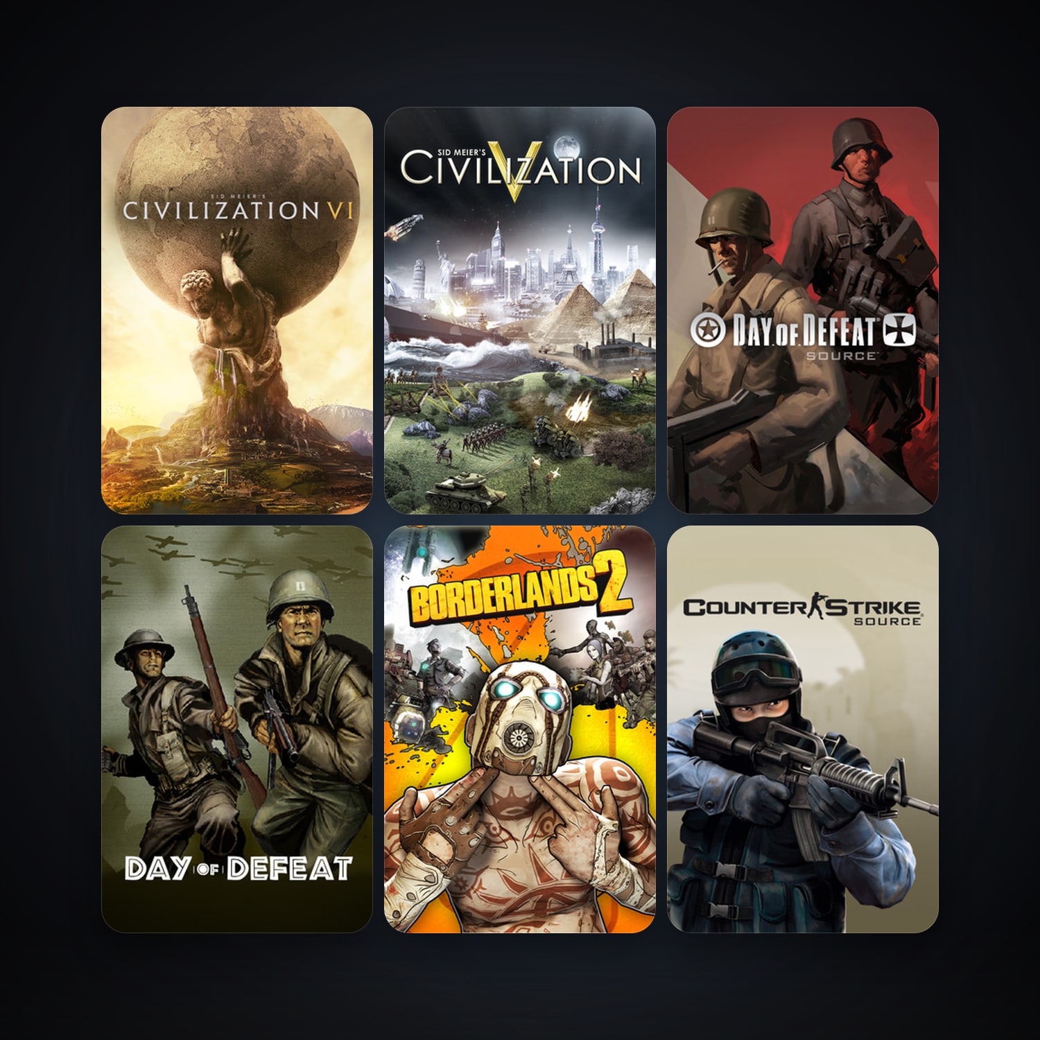 Counter-Strike + Team Fortress Classic, 24 games, Steam 11, clean — HabibiAccounts