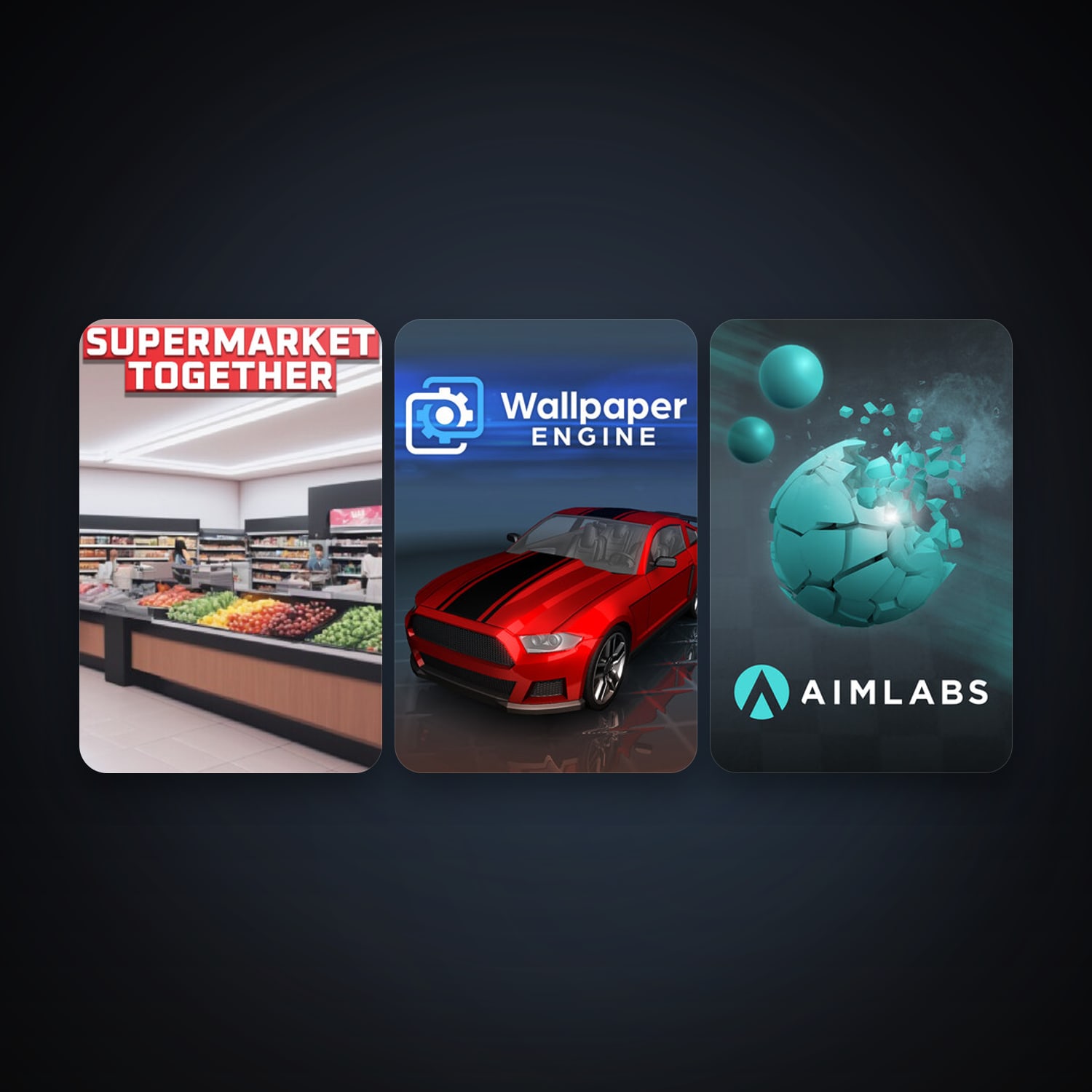 Wallpaper Engine + Aimlabs, 6 games, clean — HabibiAccounts