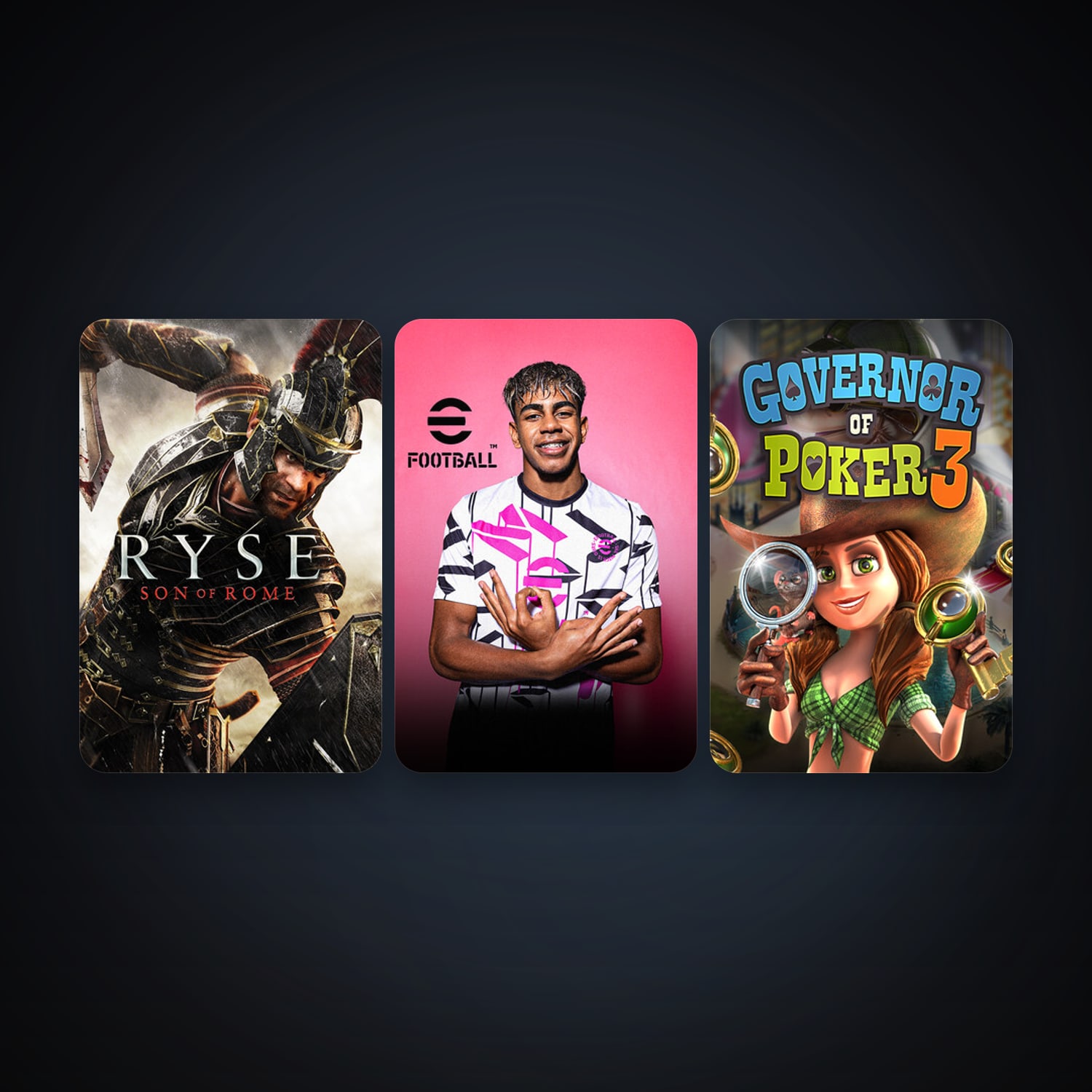 Ryse: Son of Rome + Governor of Poker 3, 3 games, clean — HabibiAccounts