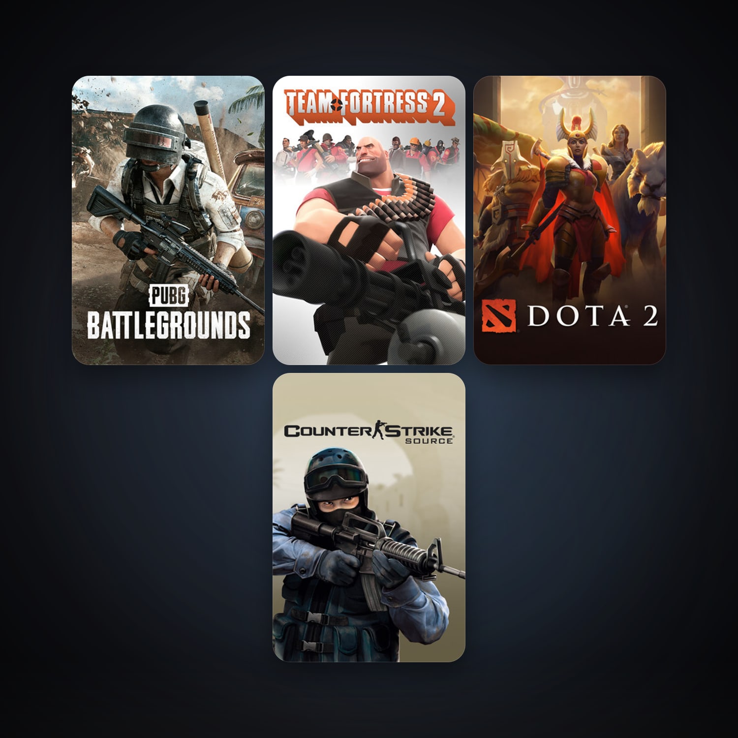 Counter-Strike: Source + Team Fortress 2, 5 games, clean — HabibiAccounts