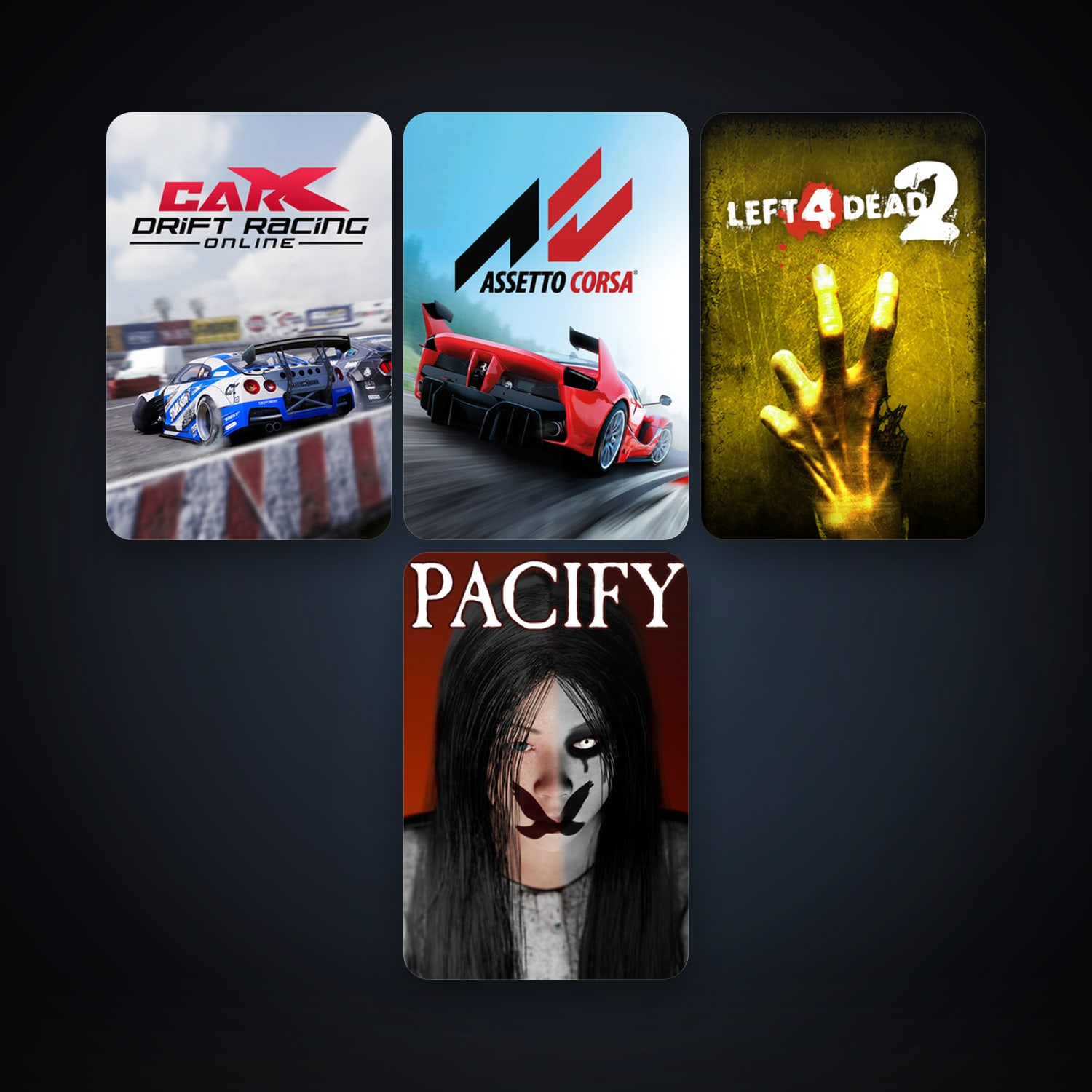 Left 4 Dead 2 + Assetto Corsa, 8 games, clean — HabibiAccounts