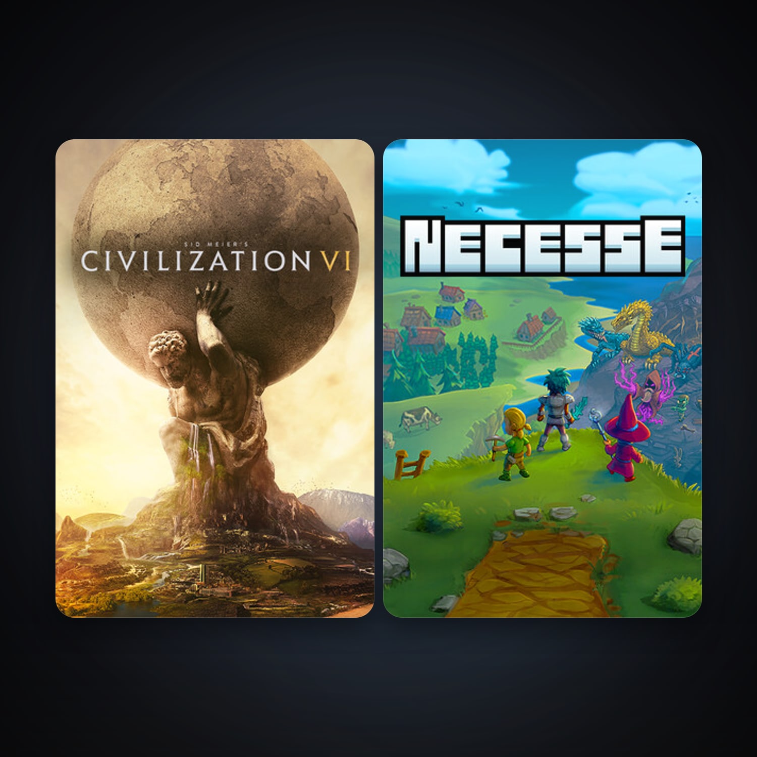 Sid Meier's Civilization VI + Necesse, 2 games, clean — HabibiAccounts