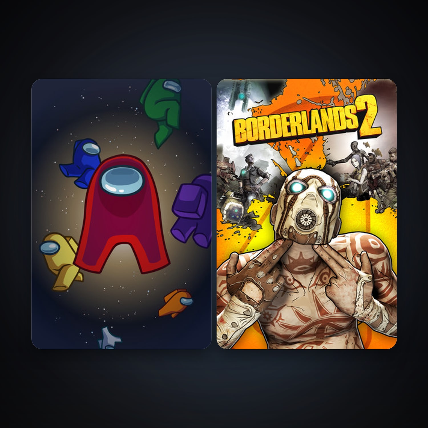 Borderlands 2 + Among Us, 5 games, clean — HabibiAccounts