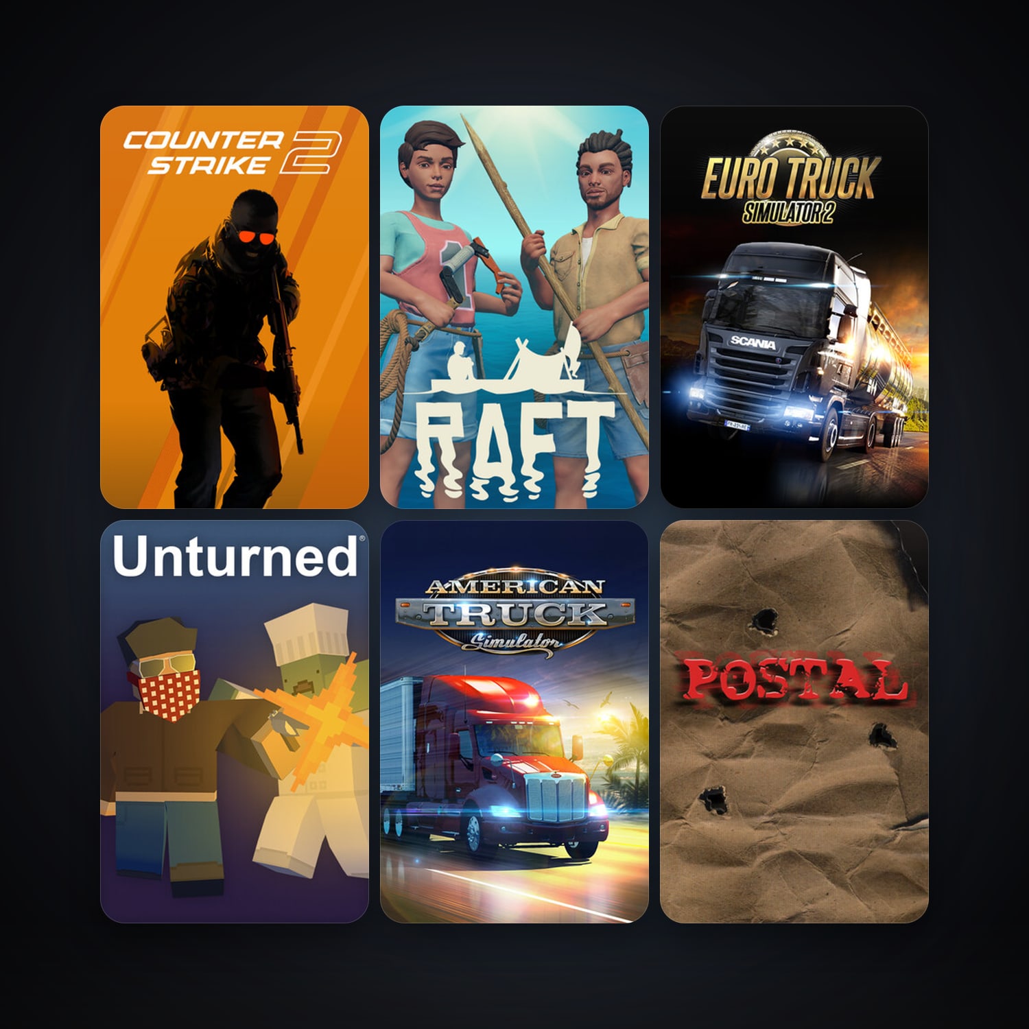 CS2 Prime + Euro Truck Simulator 2, 16 games, clean — HabibiAccounts