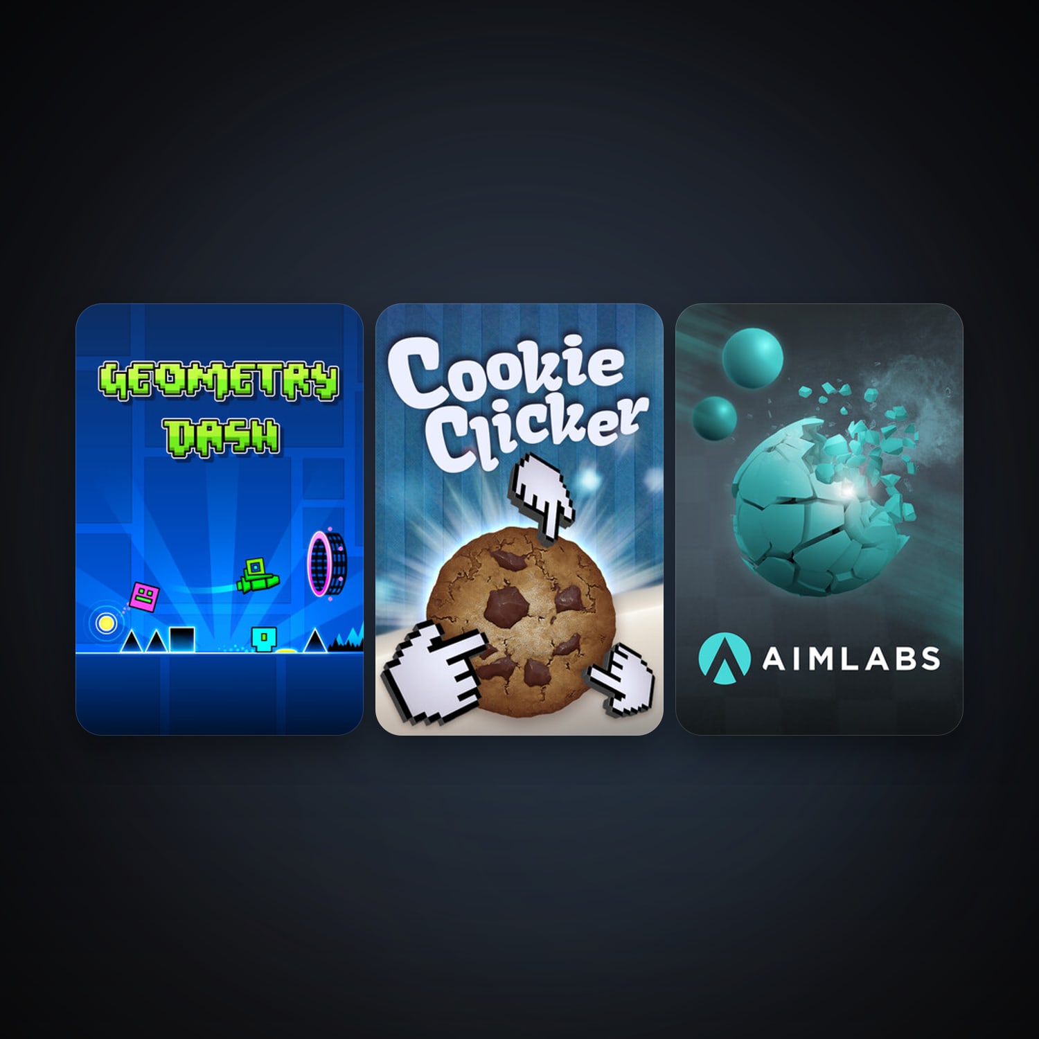 Geometry Dash + Aimlabs, 4 games, clean — HabibiAccounts