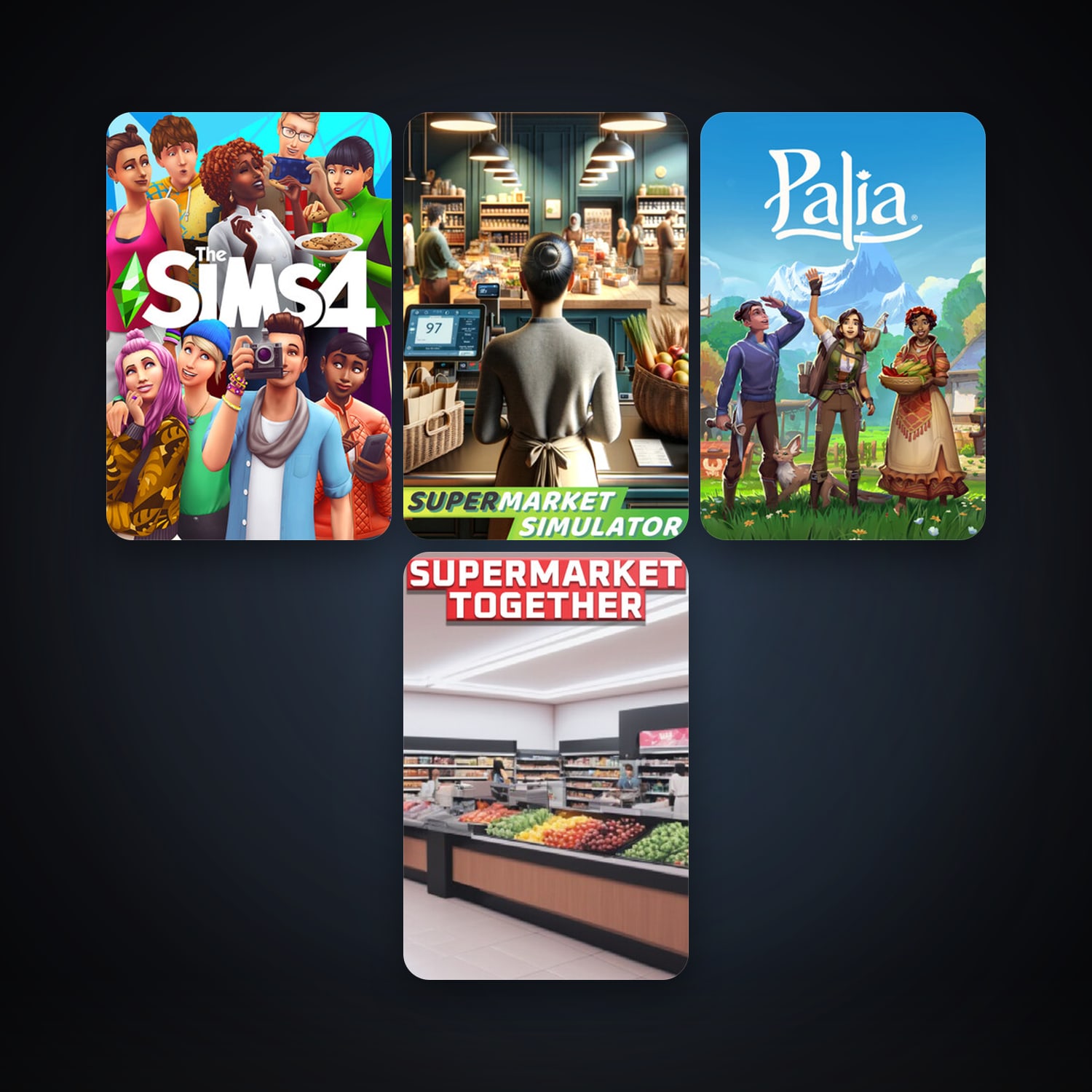 The Sims 4 + Supermarket Simulator, 15 games, clean — HabibiAccounts