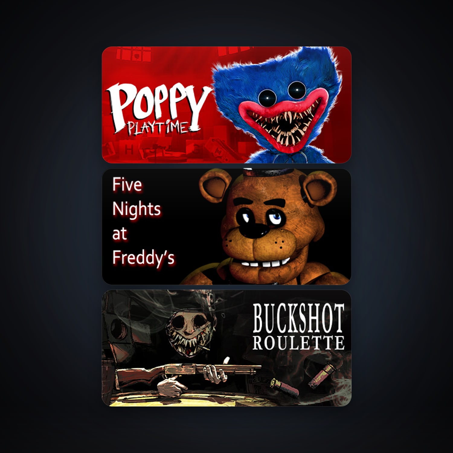 Five Nights at Freddy's + Poppy Playtime, 5 games, clean — HabibiAccounts