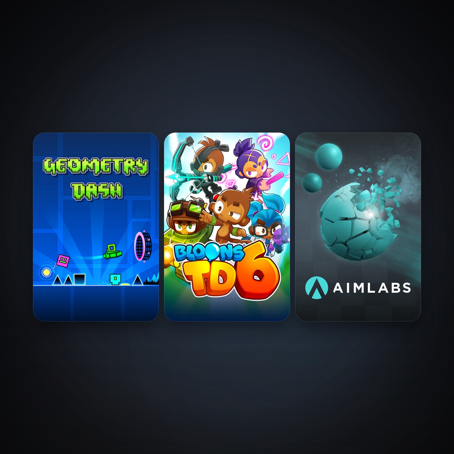 Geometry Dash + Aimlabs, 5 games, clean — HabibiAccounts