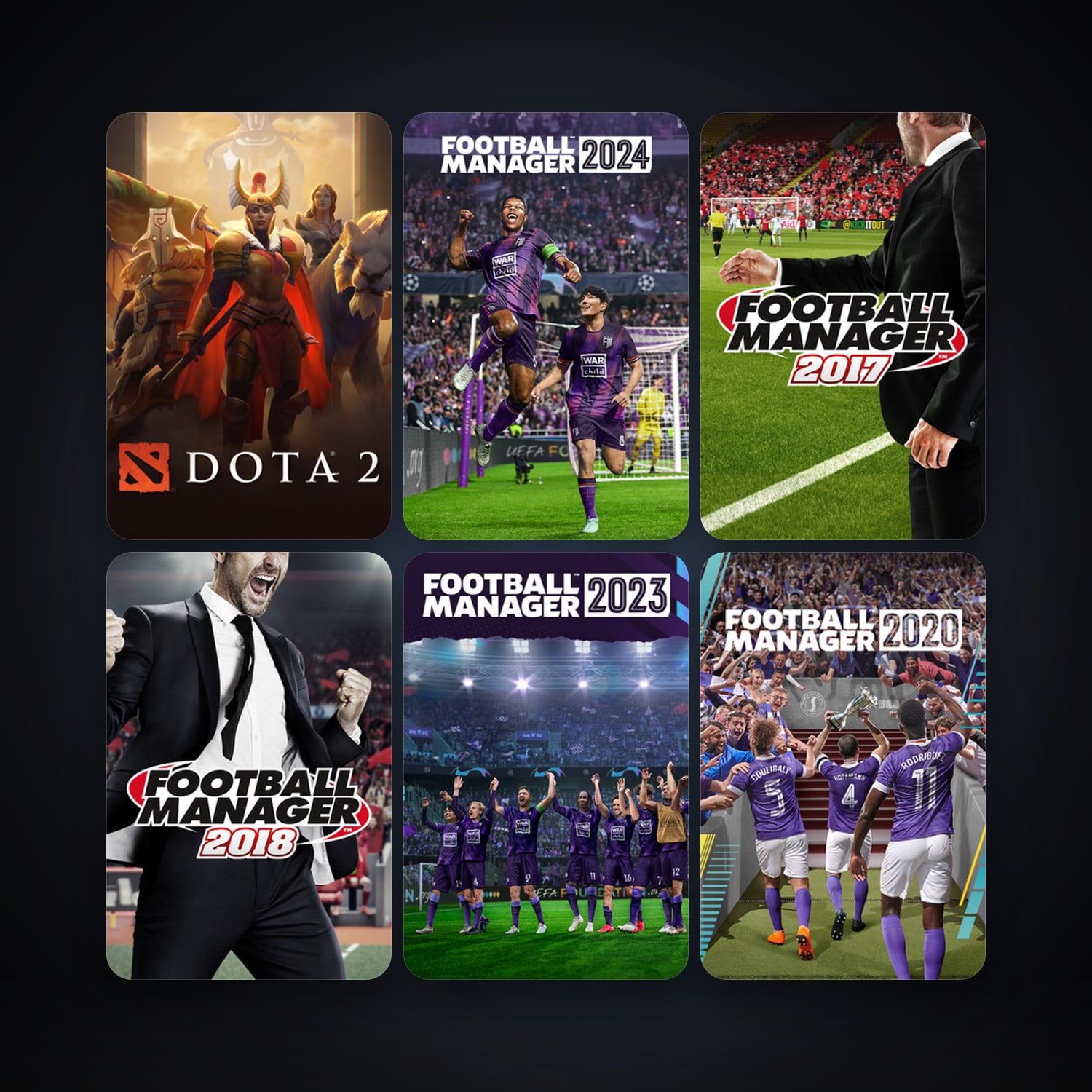 Dota 2 + Football Manager 2017, 12 games, clean — HabibiAccounts