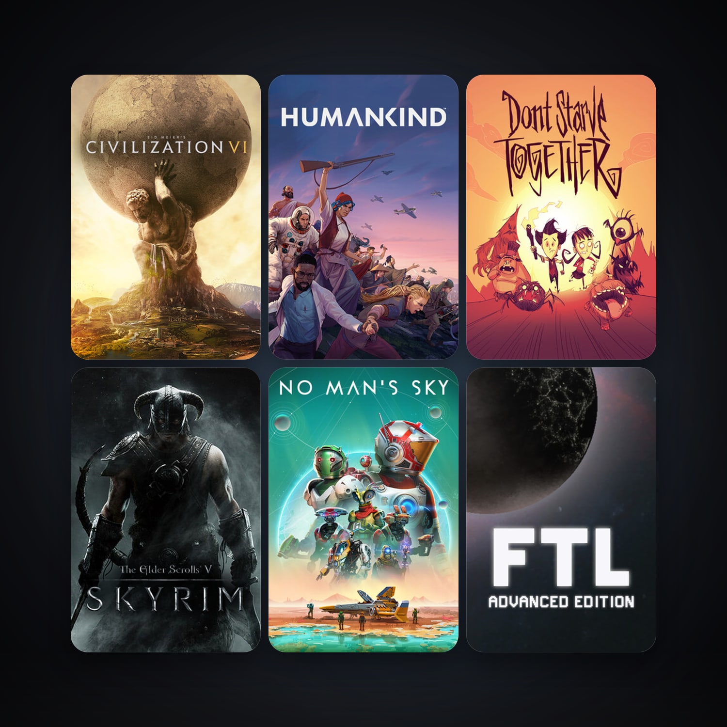 The Elder Scrolls V: Skyrim + FTL: Faster Than Light, 57 games, clean — HabibiAccounts
