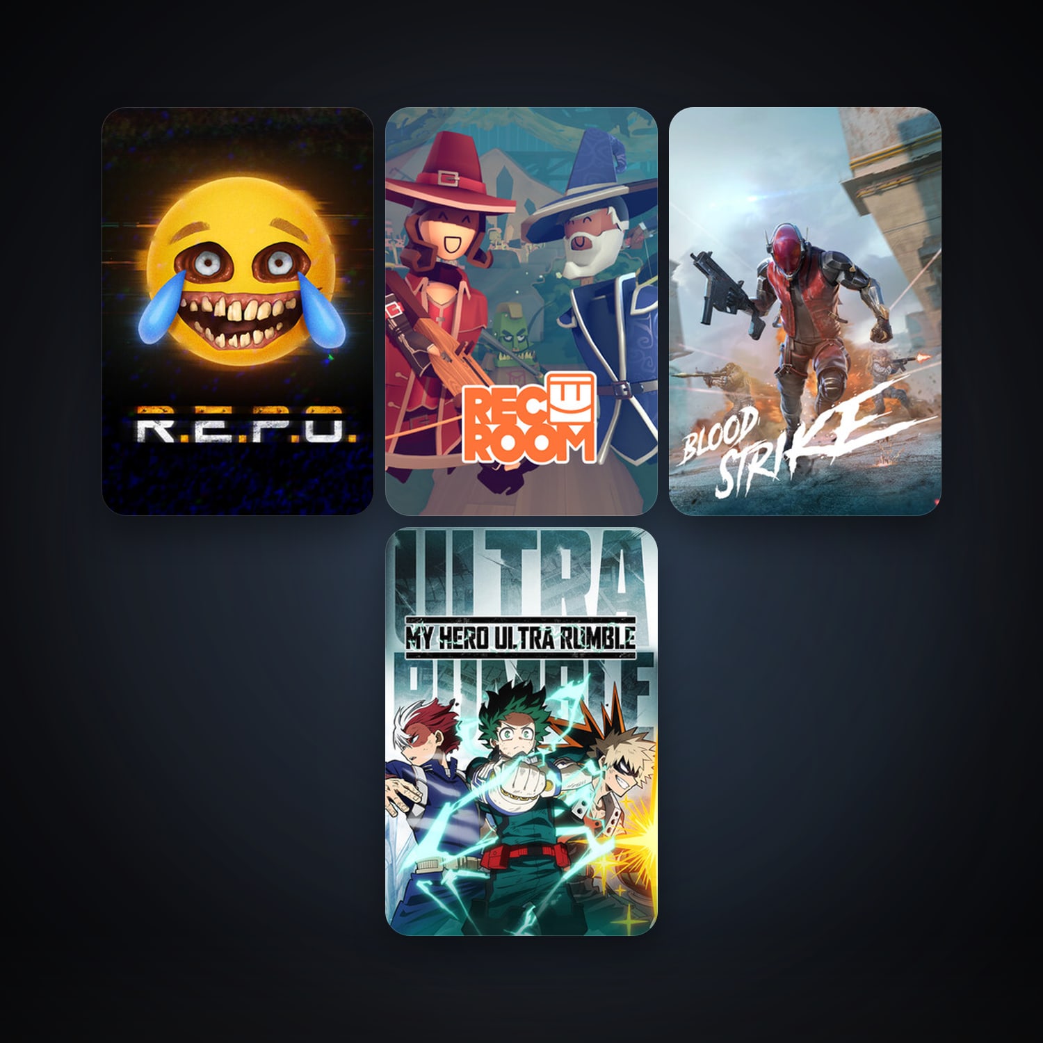 Rec Room + MY HERO ULTRA RUMBLE, 6 games, clean — HabibiAccounts