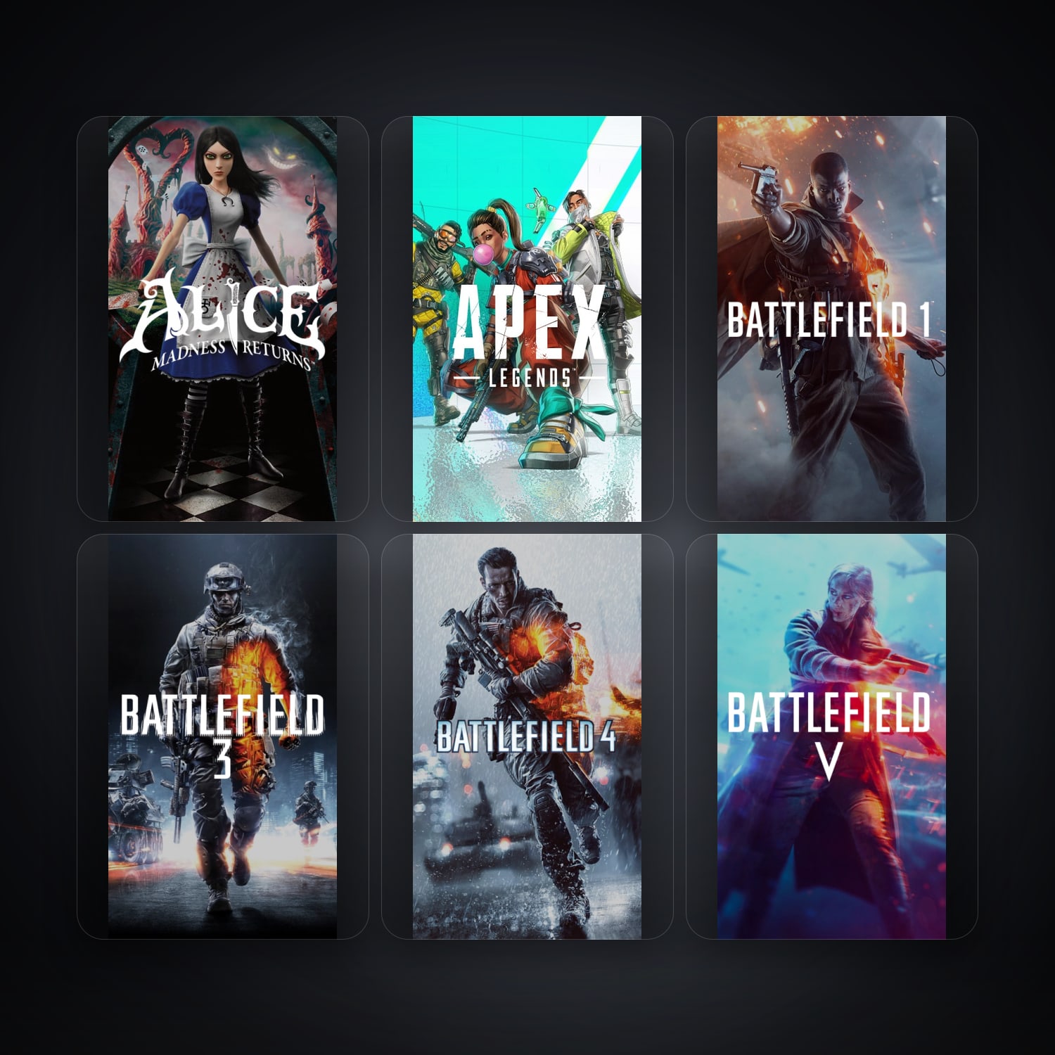 EA Alice: Madness Returns + Apex Legends — BR — 12 games — HabibiAccounts