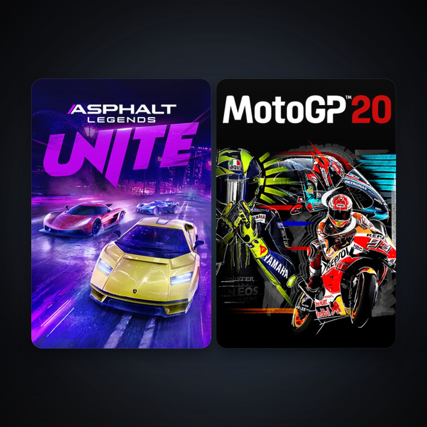 MotoGP20 + Asphalt Legends Unite, 4 games, clean — HabibiAccounts