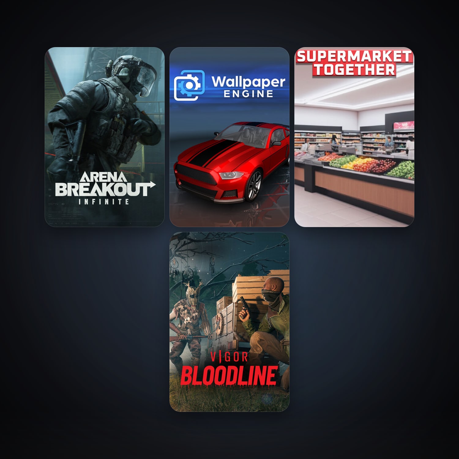 Wallpaper Engine + Arena Breakout: Infinite, 5 games, clean — HabibiAccounts
