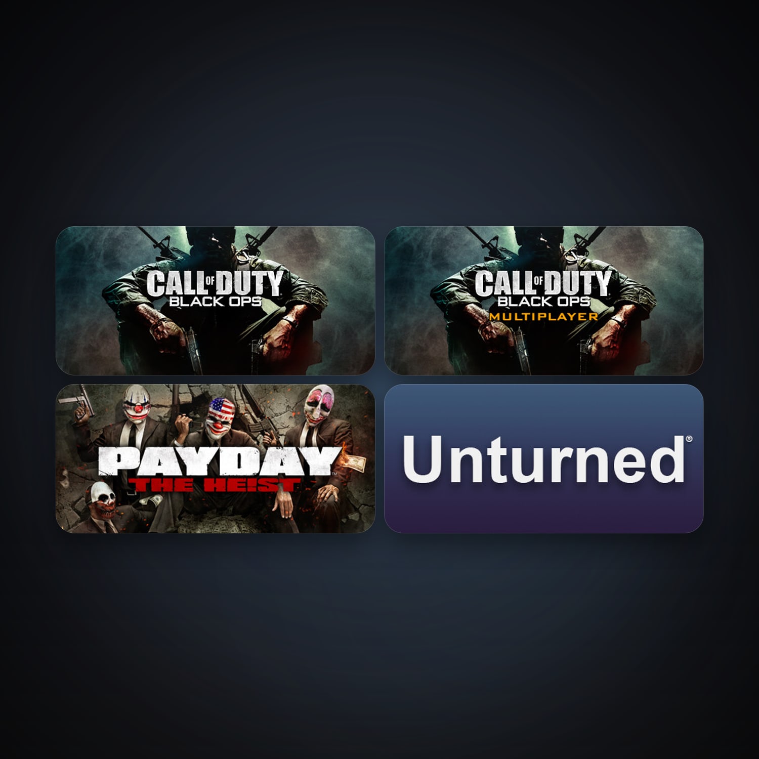 PAYDAY The Heist + Call of Duty: Black Ops, 7 games, clean — HabibiAccounts