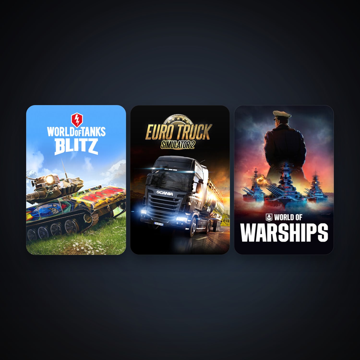 Euro Truck Simulator 2 + World of Tanks Blitz, 4 games, clean — HabibiAccounts