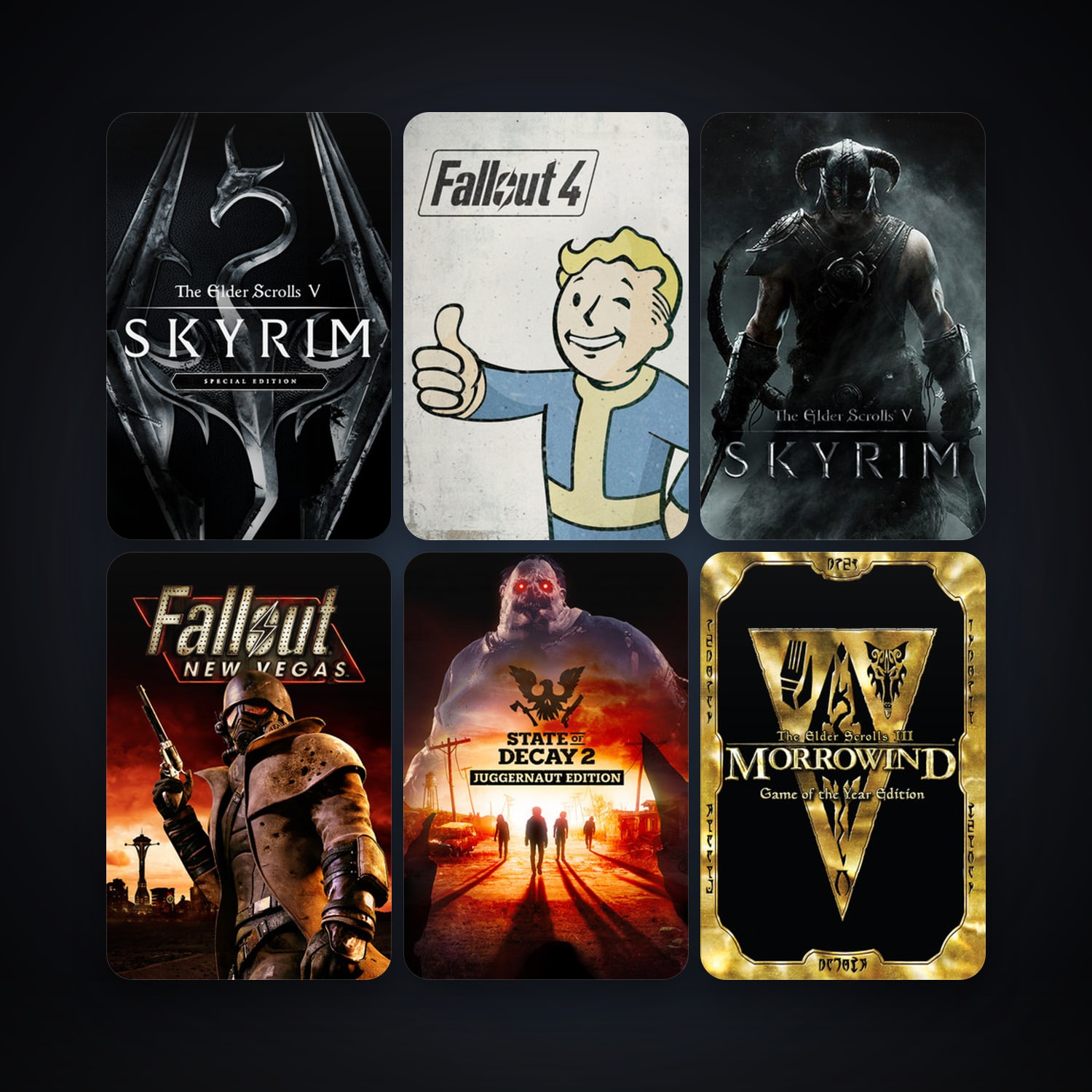 The Elder Scrolls III: Morrowind Game of the Year Edition + Fallout: New Vegas, 170 games, Steam 12, clean — HabibiAccounts