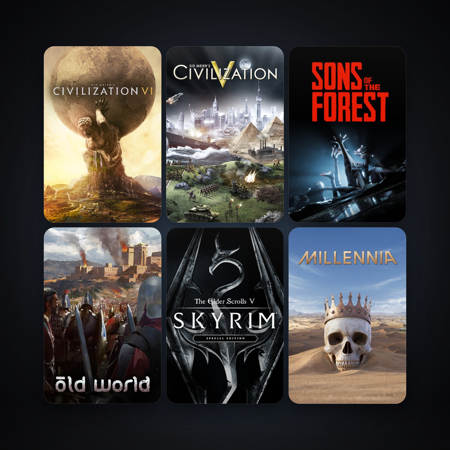 Sid Meier's Civilization V + Sid Meier's Civilization VI, 51 games, Steam 10, clean — HabibiAccounts