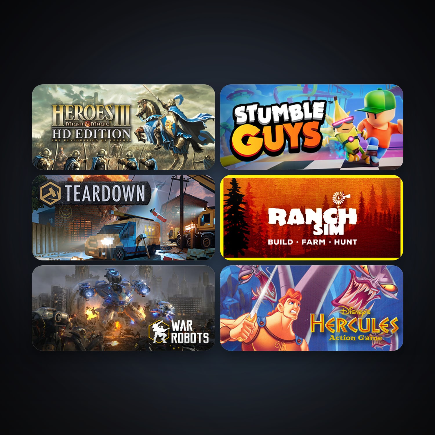 Heroes of Might & Magic III - HD Edition + War Robots, 12 games, clean — HabibiAccounts