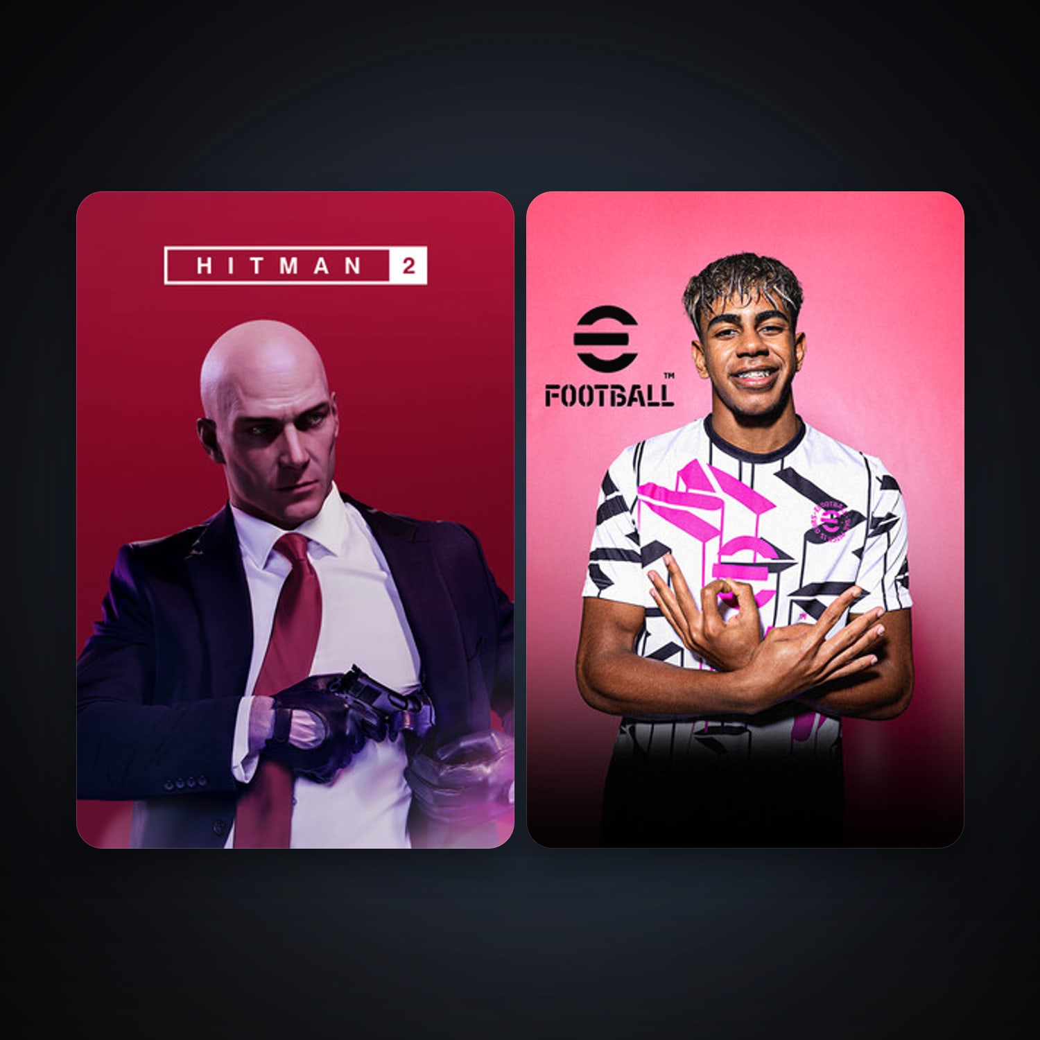 HITMAN 2 + eFootball 2024, 2 games, clean — HabibiAccounts