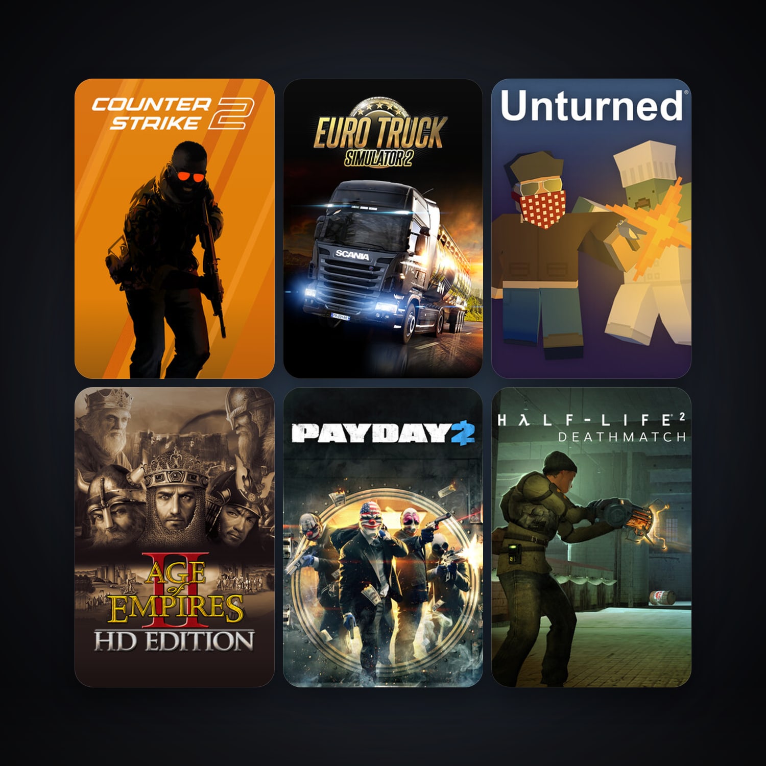 Half-Life 2: Deathmatch + CS2 Prime, 6 games, clean — HabibiAccounts