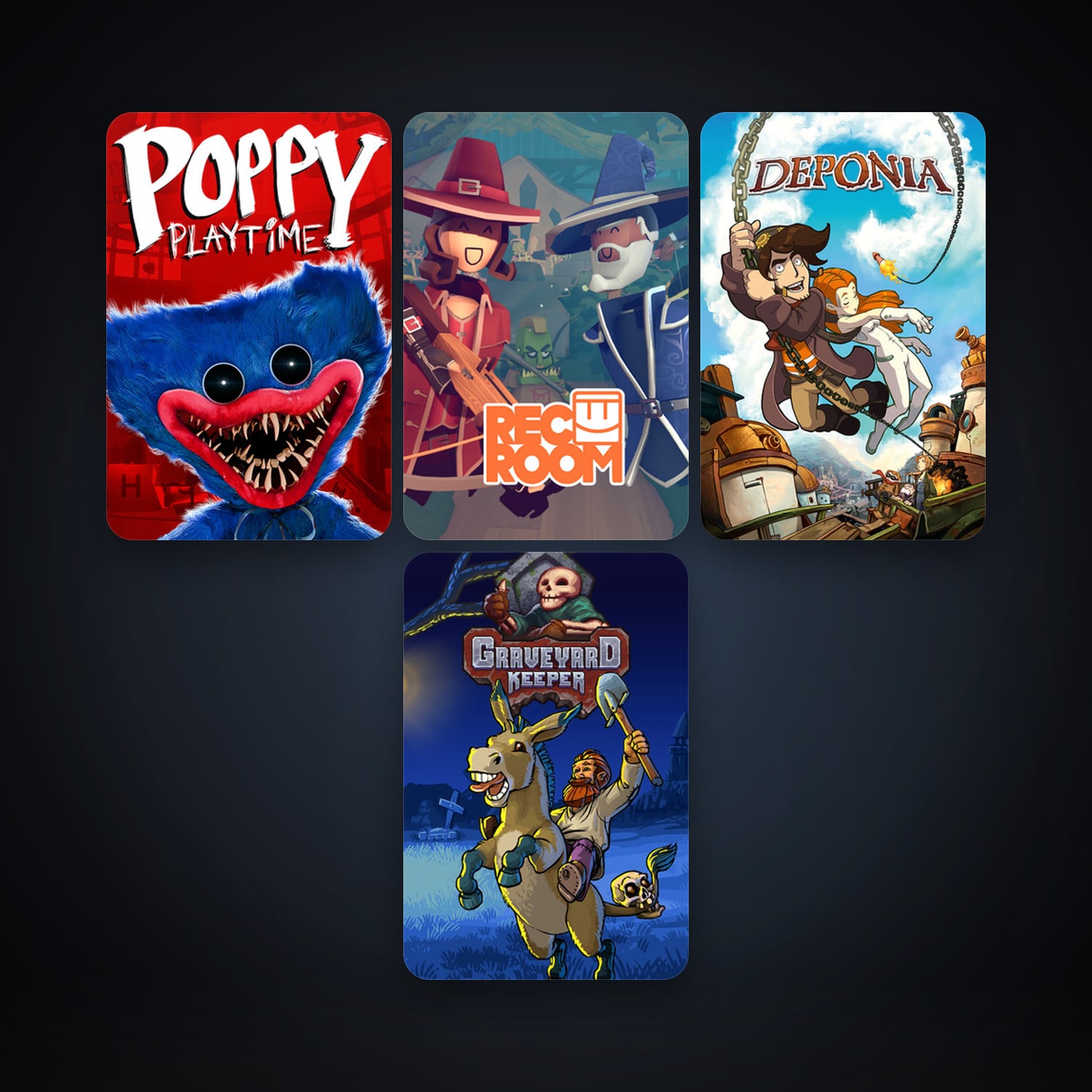 Deponia + Rec Room, 14 games, clean — HabibiAccounts
