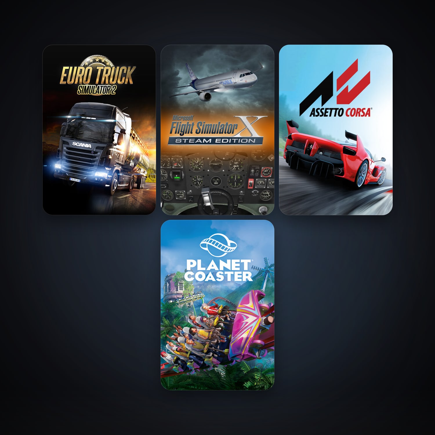 Euro Truck Simulator 2 + Assetto Corsa, 4 games, clean — HabibiAccounts