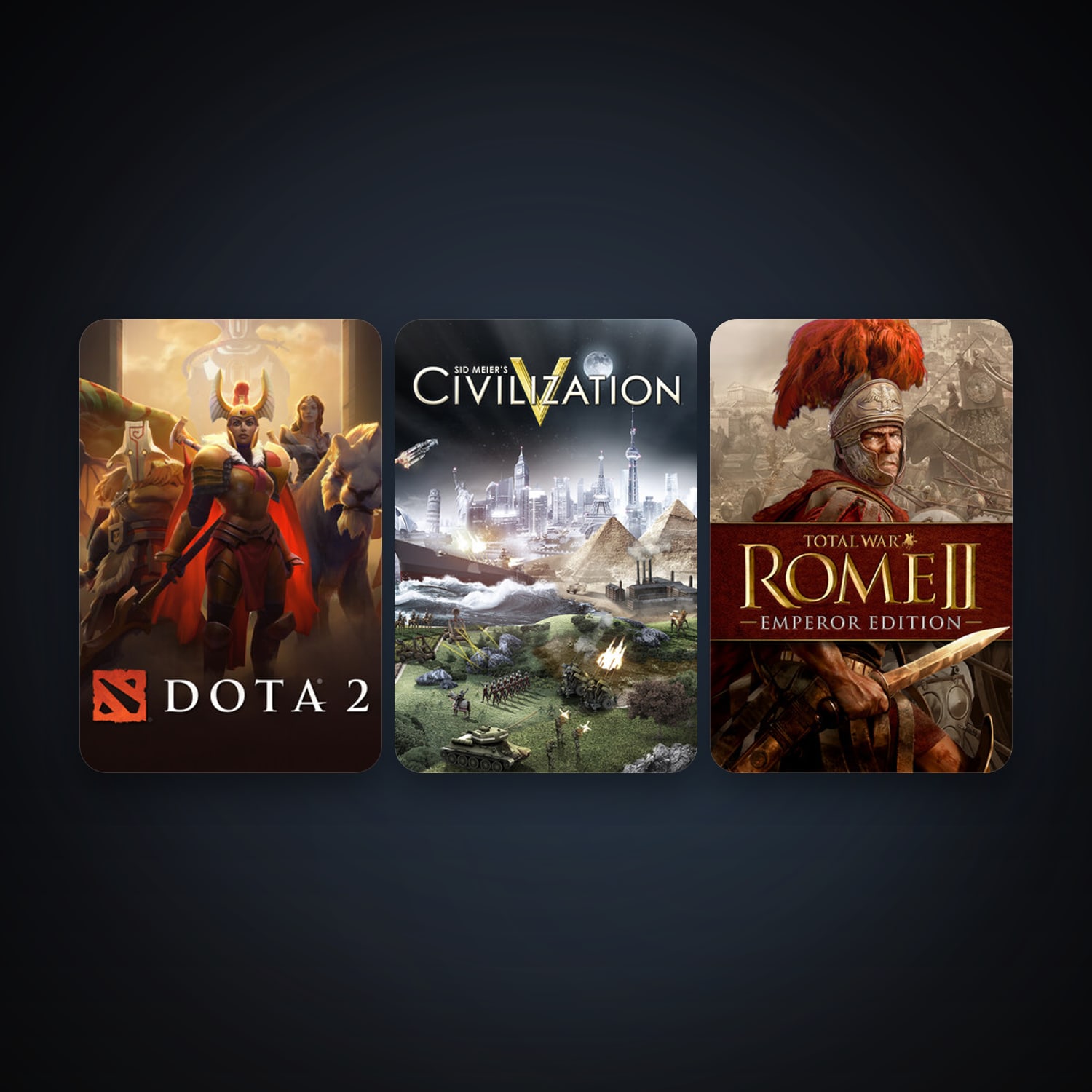 Dota 2 + Sid Meier's Civilization V, 4 games, clean — HabibiAccounts