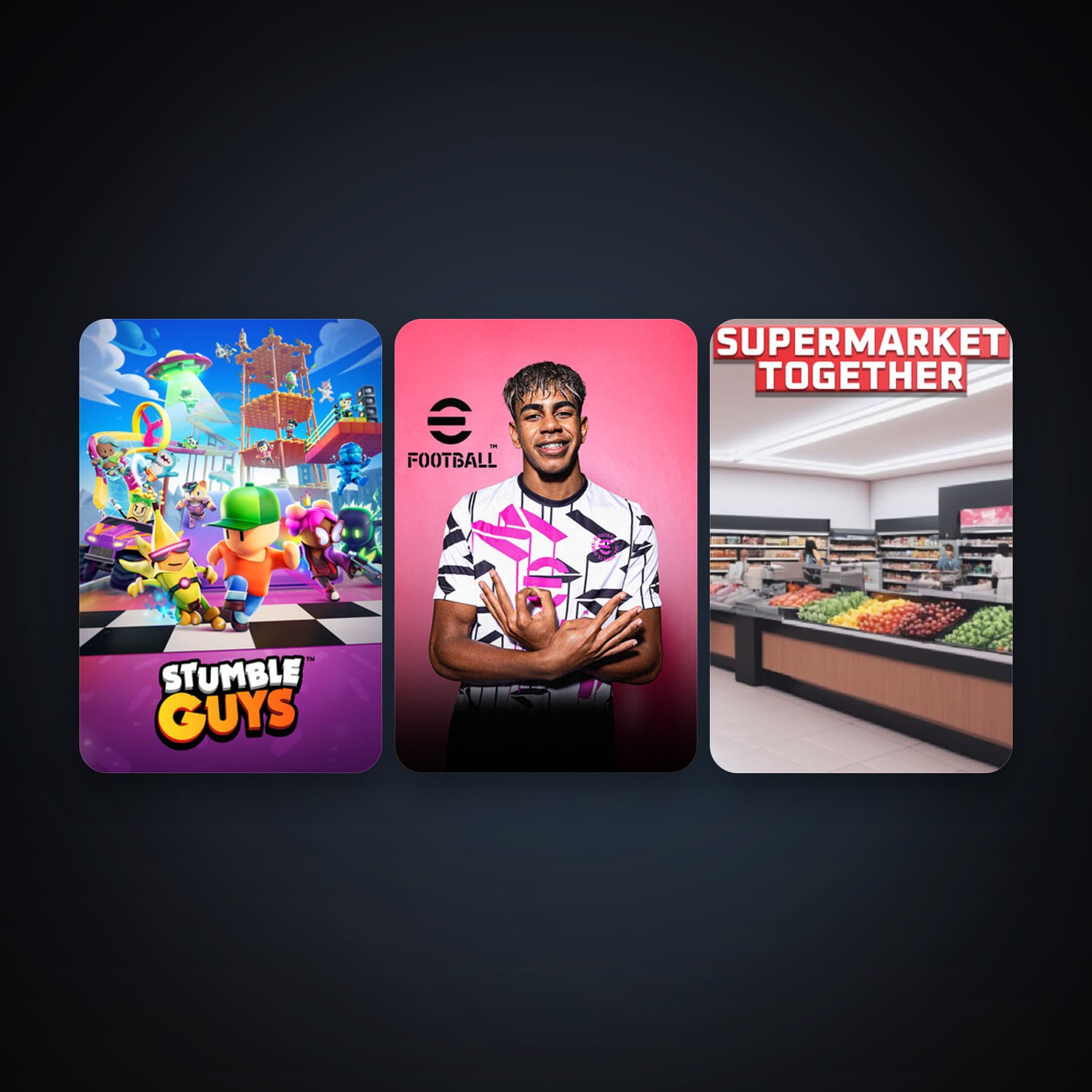 eFootball 2024 + Stumble Guys, 3 games, clean — HabibiAccounts